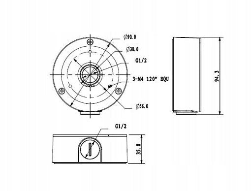 MOUNTING BOX FOR CAMERAS ADAPTER DVS PFA134 DAHUA Manufacturer code PFA134