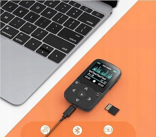MP3 32GB PLAYER Bluetooth 5.0 HEADPHONES RADIO PEDOMETER BLACK Manufacturer code A65X