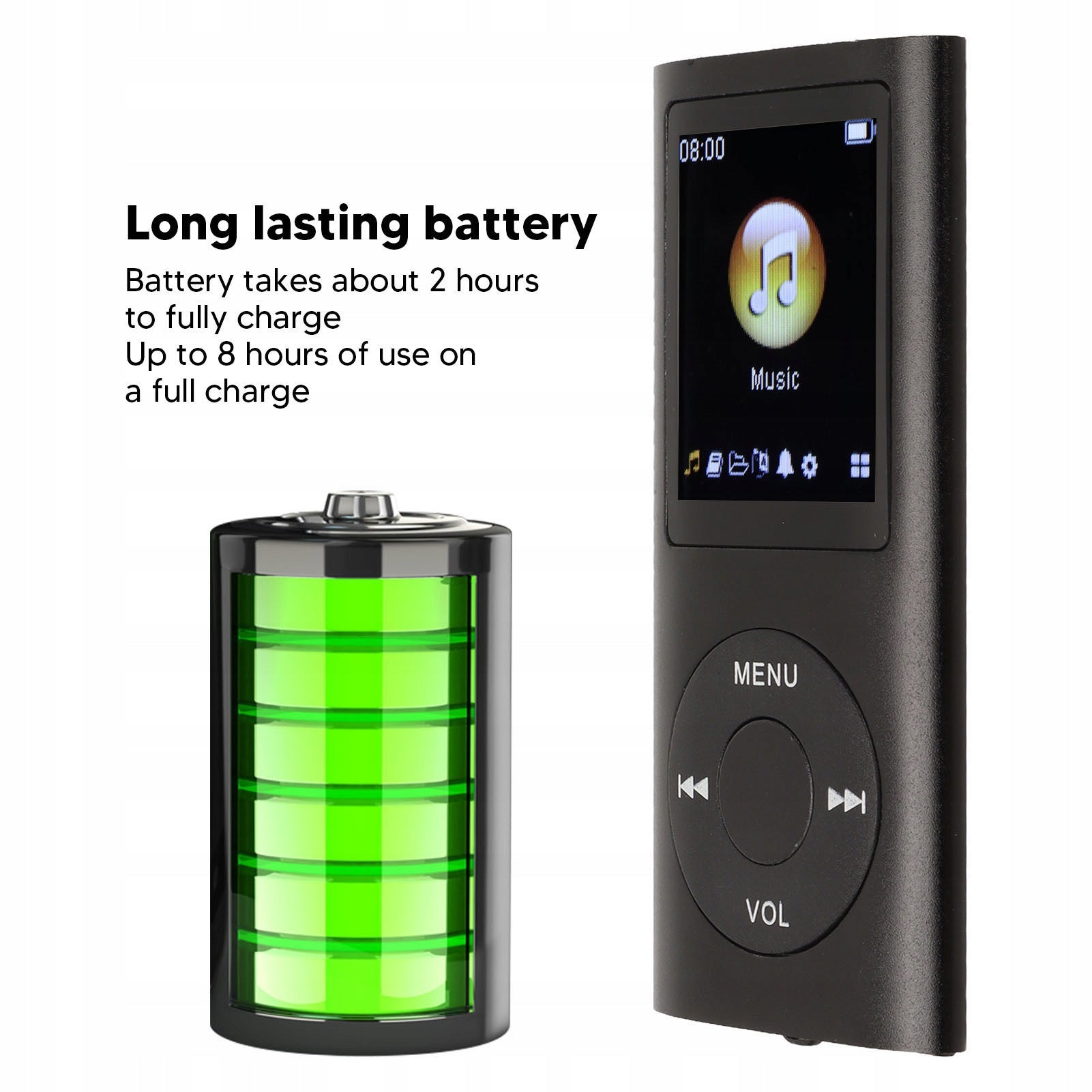 MP3 LCD PLAYER WITH BLUETOOTH FUNCTION 1.8" BLACK Packaging status original