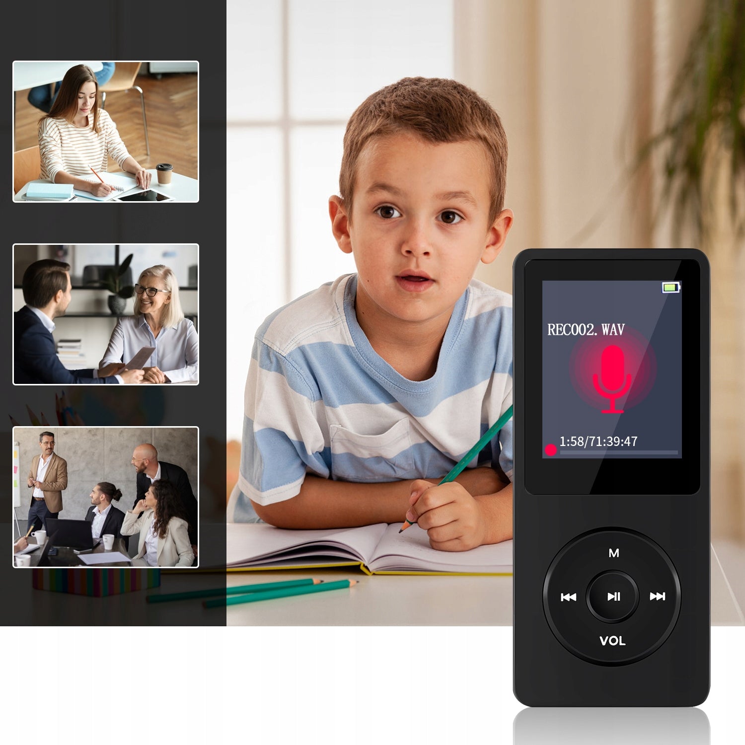 MP3 PLAYER BLUETOOTH RADIO VOICE RECORDER NOISE REDUCTION 16GB+ HEADPHONES Packaging status original