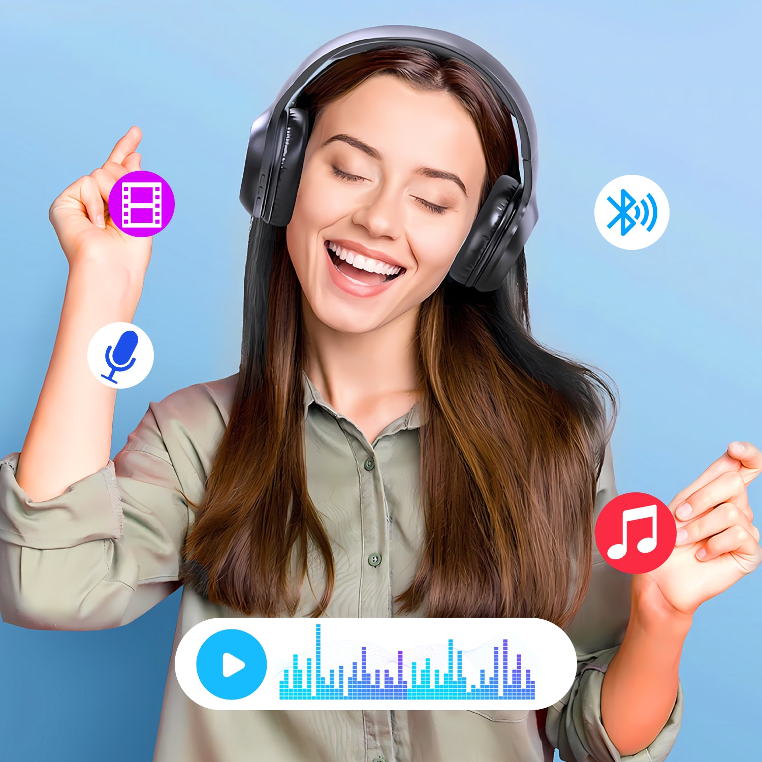 MP3 PLAYER RADIO BLUETOOTH VOICE RECORDER NOISE REDUCTION 16 GB+ HEADPHONES Manufacturer code LY5146