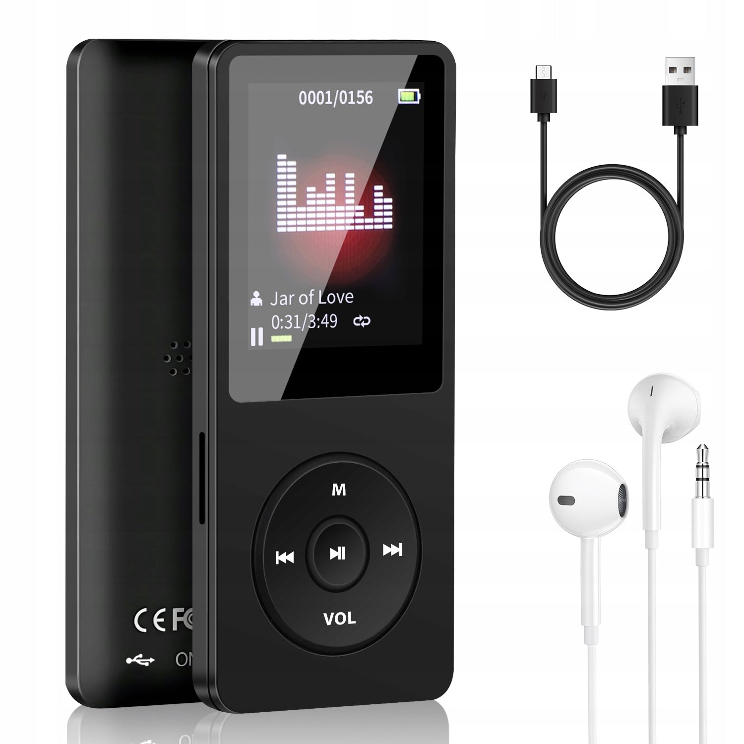 MP3 PLAYER RADIO BLUETOOTH VOICE RECORDER NOISE REDUCTION 16 GB+ HEADPHONES
