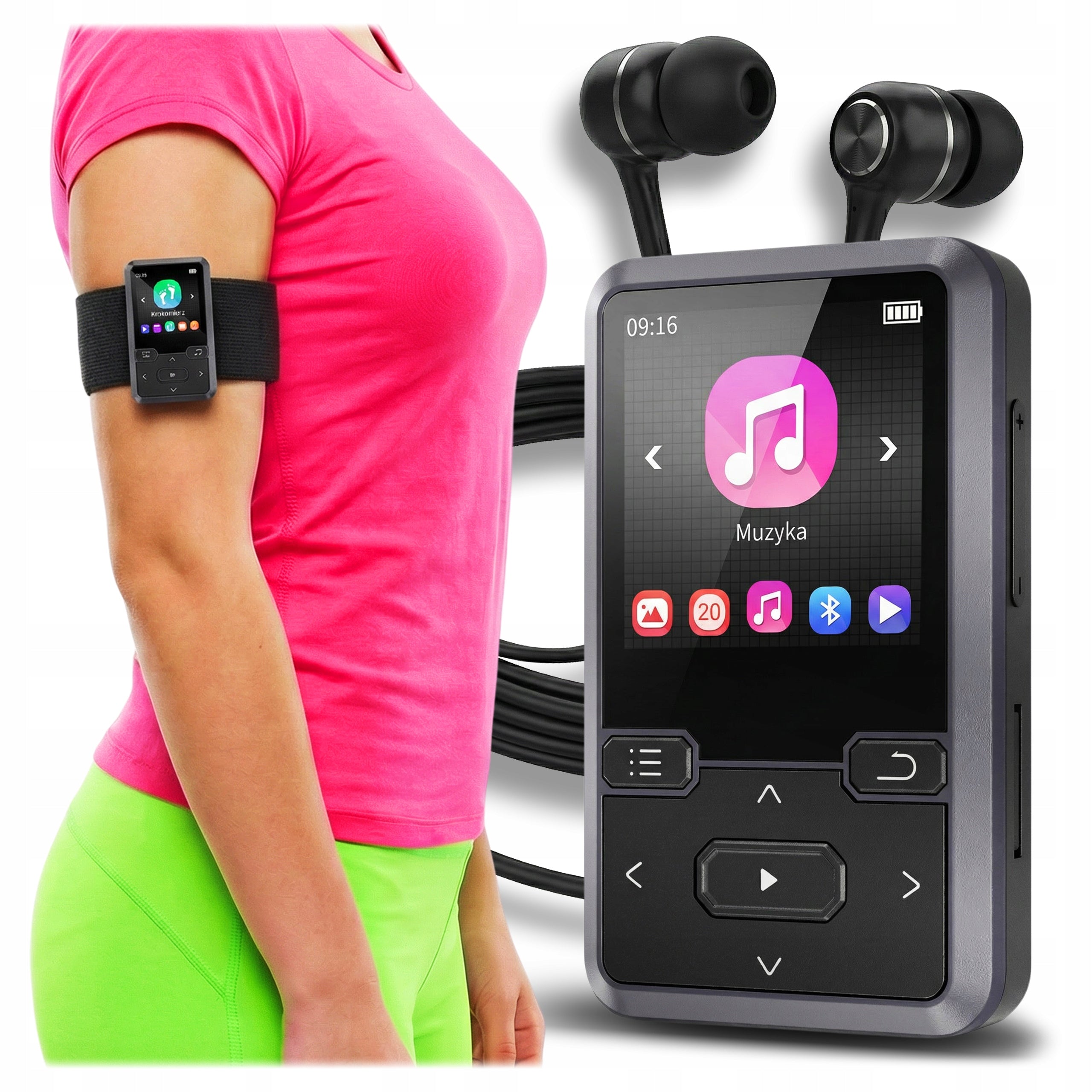 MP3 Player Bluetooth Portable 32GB HiFi RadioFm Pedometer Voice Recorder PL