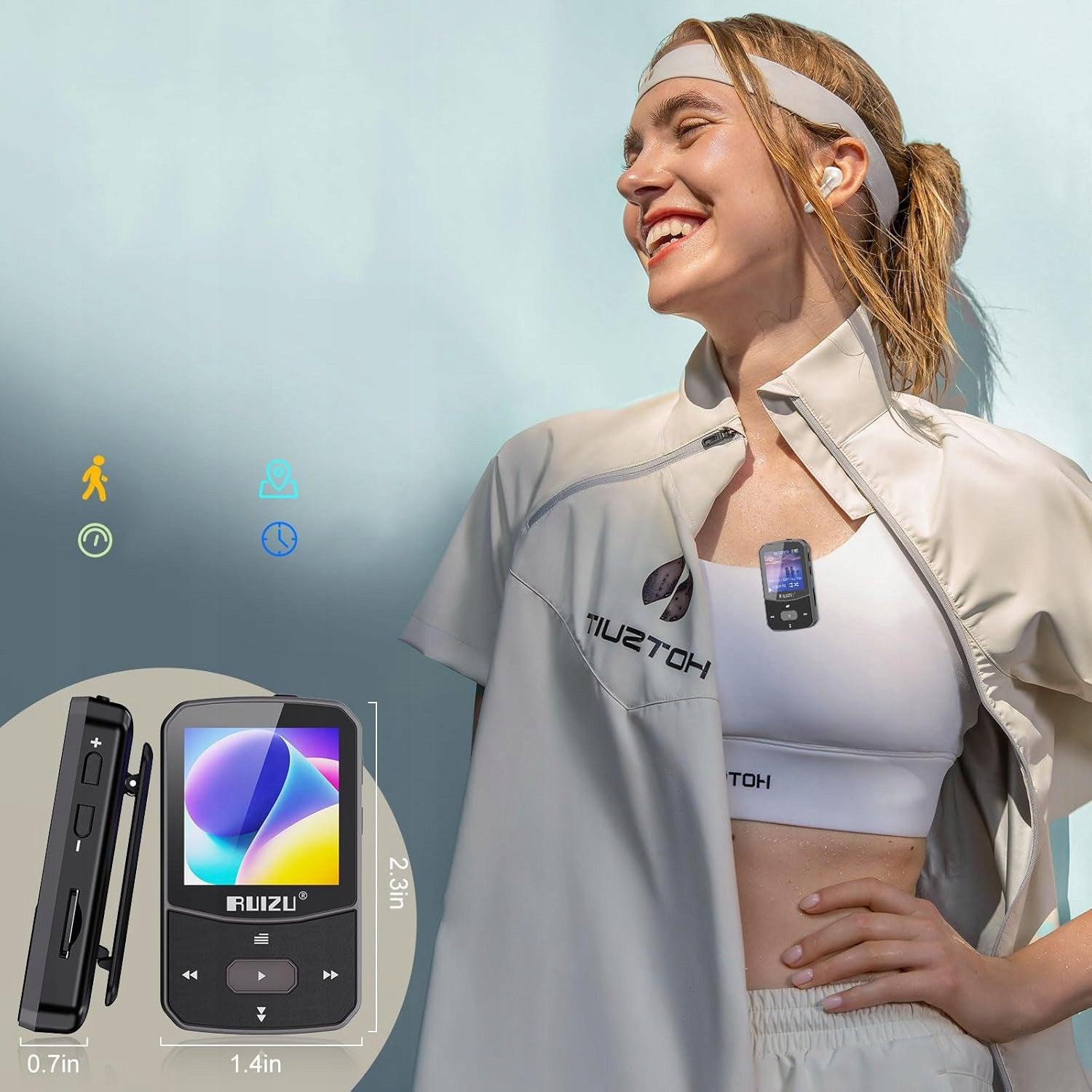 MP3 Player Bluetooth Portable HiFi Radio fm Pedometer Voice Recorder Packaging status original