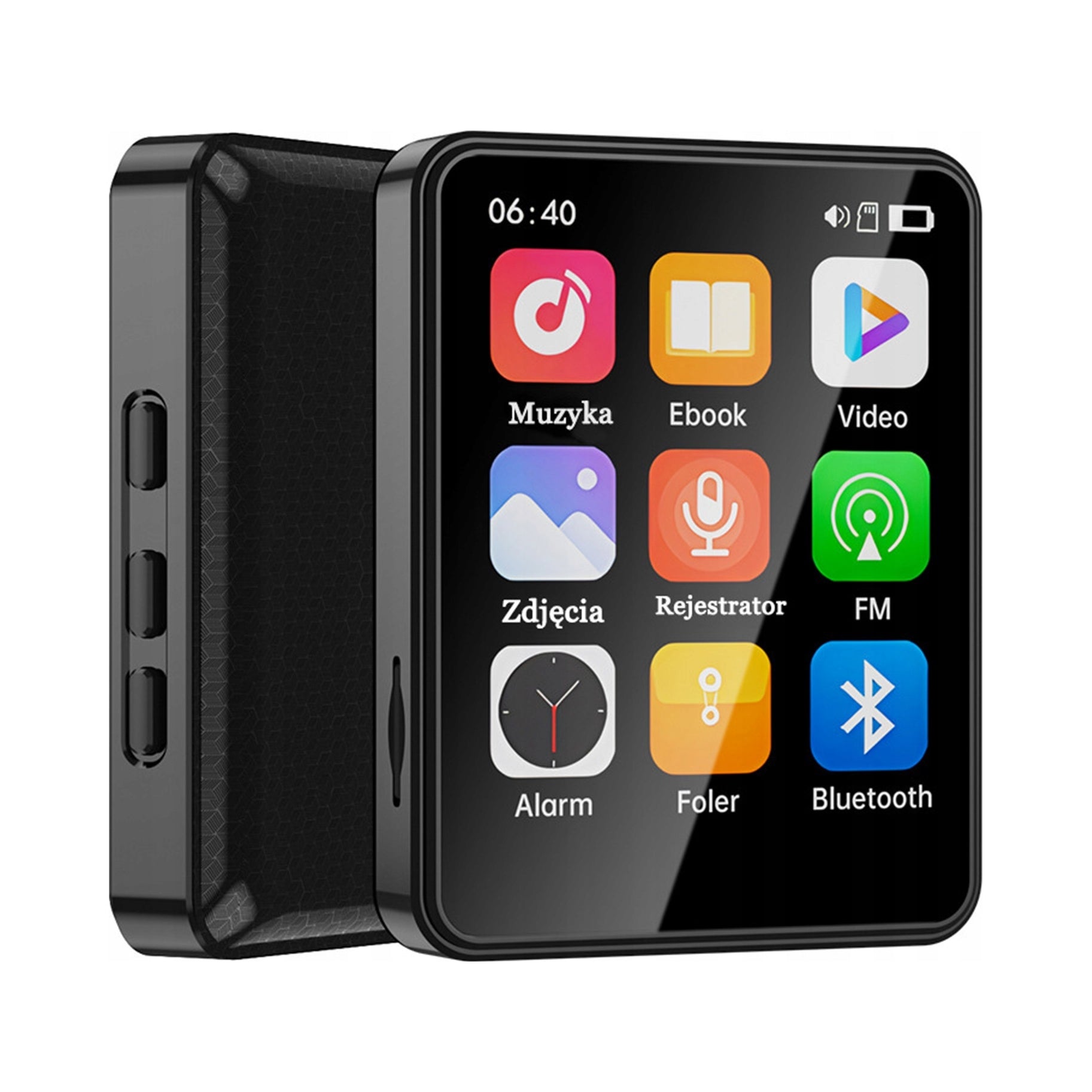 MP3 player with Bluetooth, 32GB, FM radio, Polish interface HEADPHONES