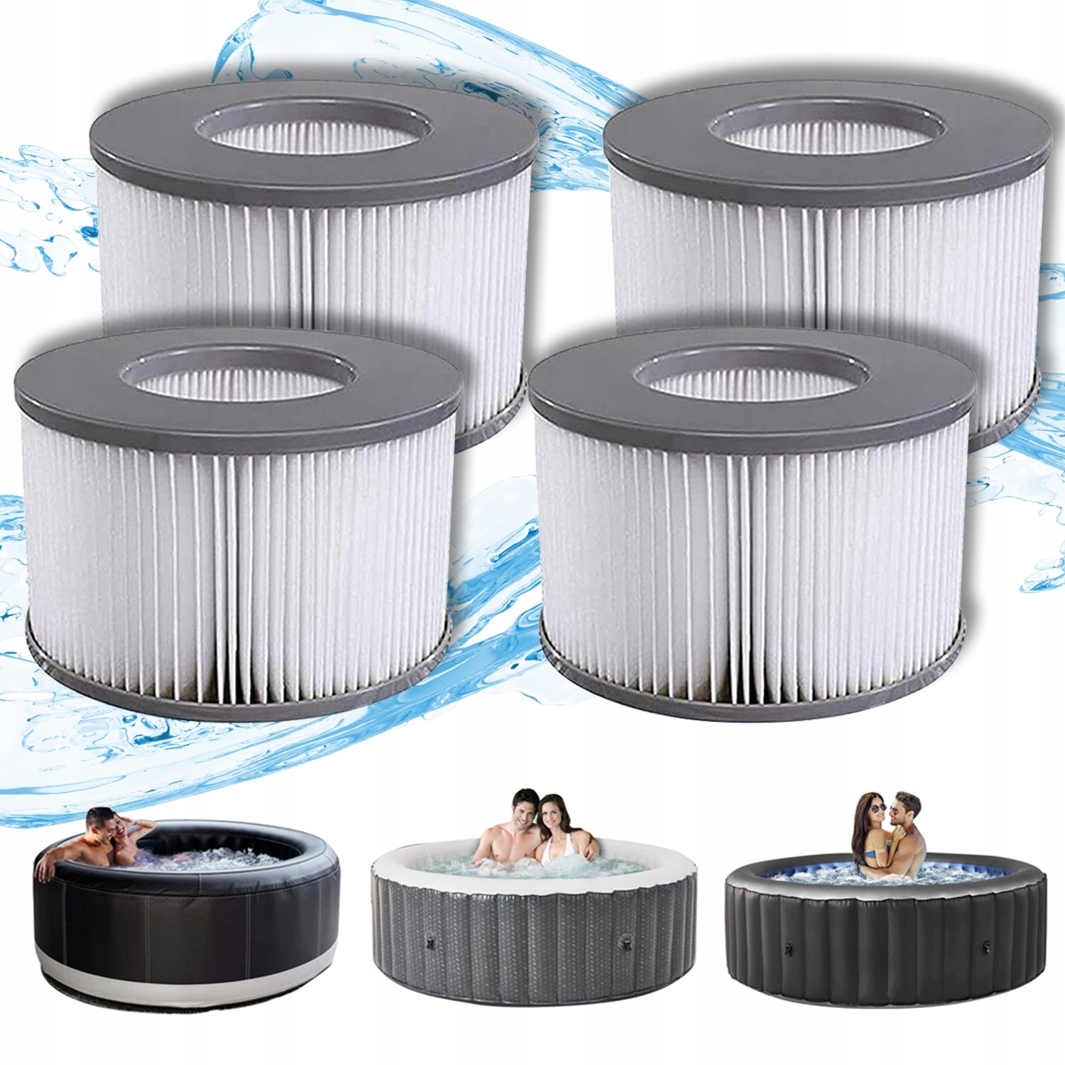 MSPA Jacuzzi Filter Cartridge 4x Spa Filter for Inflatable Pools