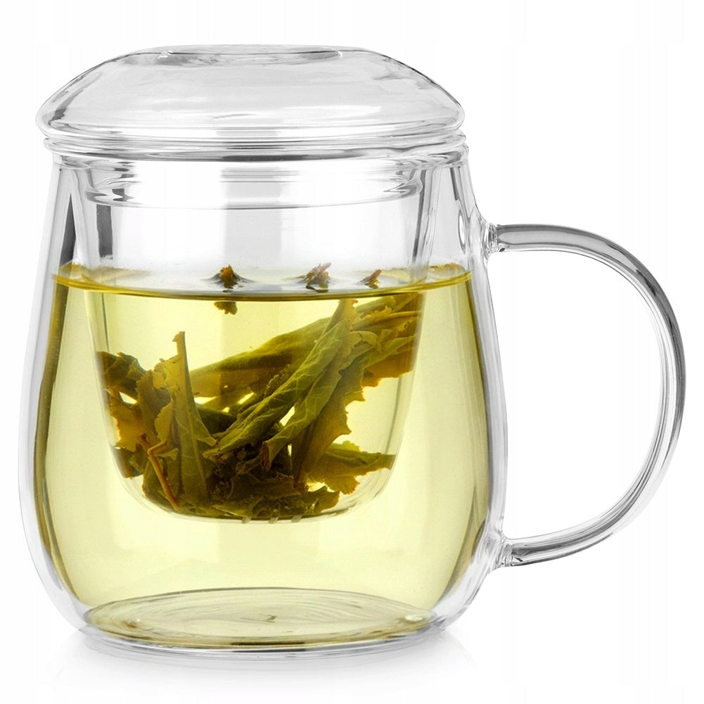 MUG WITH INFUSER LID GLASS INFUSER FOR TEA HERBS 400 ML Manufacturer code 5900670101876
