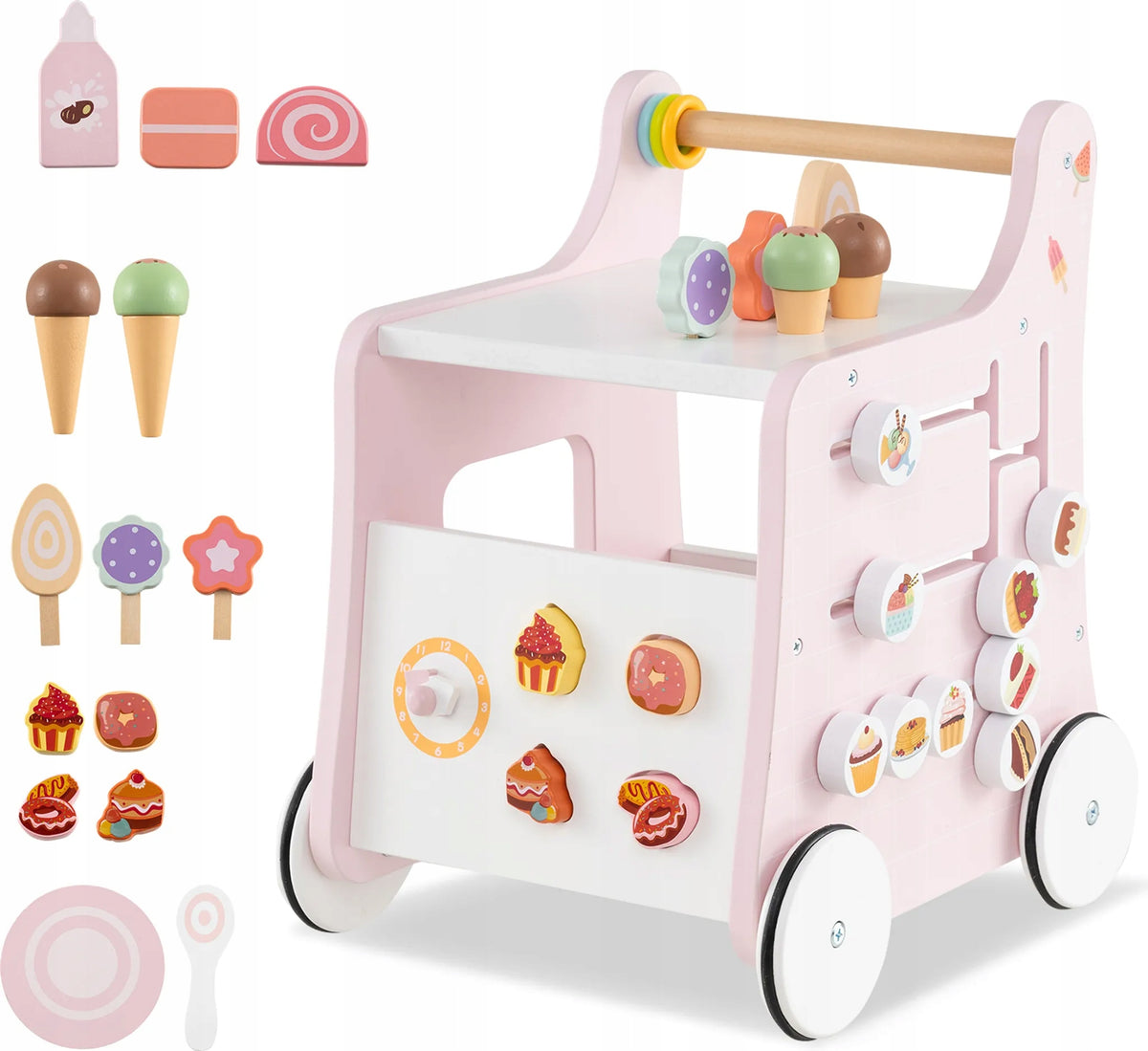 MULTI-FUNCTIONAL BABY STROLLER ICE CREAM SOLID PINK