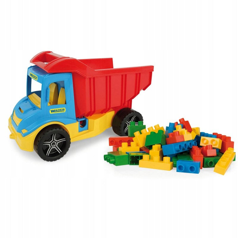 MULTI TRUCK DUMP TRUCK 38cm WITH BLOCKS 48 pcs WADER 32330 Brand Wader