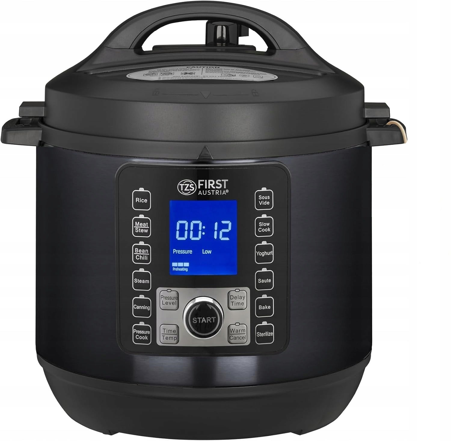 MULTICOOKER Pressure Cooker Steamer First Austria 6L Black 1000W 12 Programs