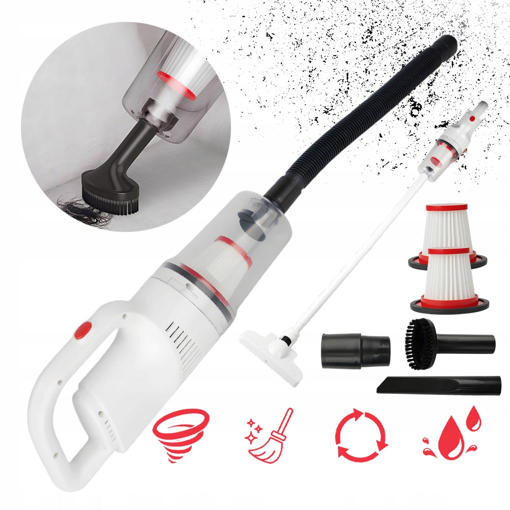 MULTIFUNCTION CORDLESS HANDHELD VACUUM CLEANER QUIET 2 X BATTERIES 500ML HEPA