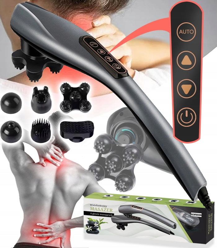 MULTIFUNCTION HANDHELD ELECTRIC VIBRATION DEEP MASSAGE MASSAGER 6 HEADS