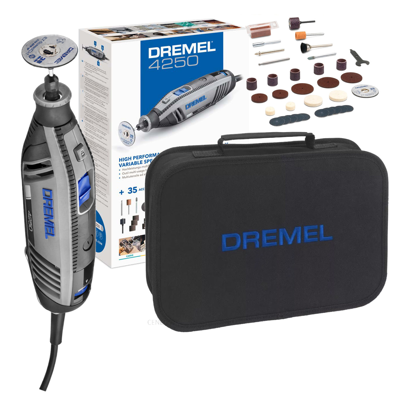 MULTIFUNCTION SANDER DREMEL 4250 + 35 ACCESSORIES + PROTECTIVE BAG