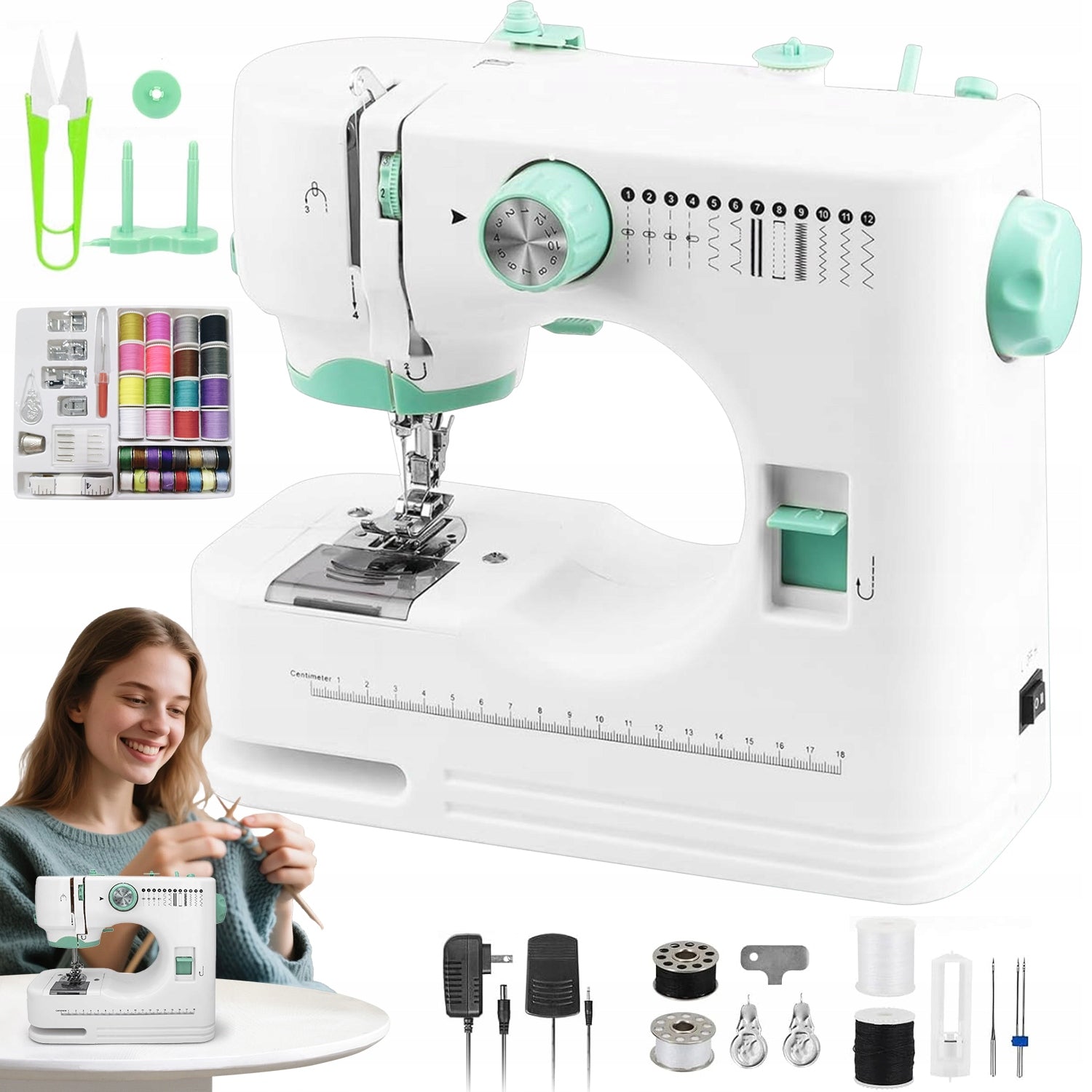 MULTIFUNCTION SEWING MACHINE WITH 9-DEGREE THREAD TENSION ADJUSTMENT