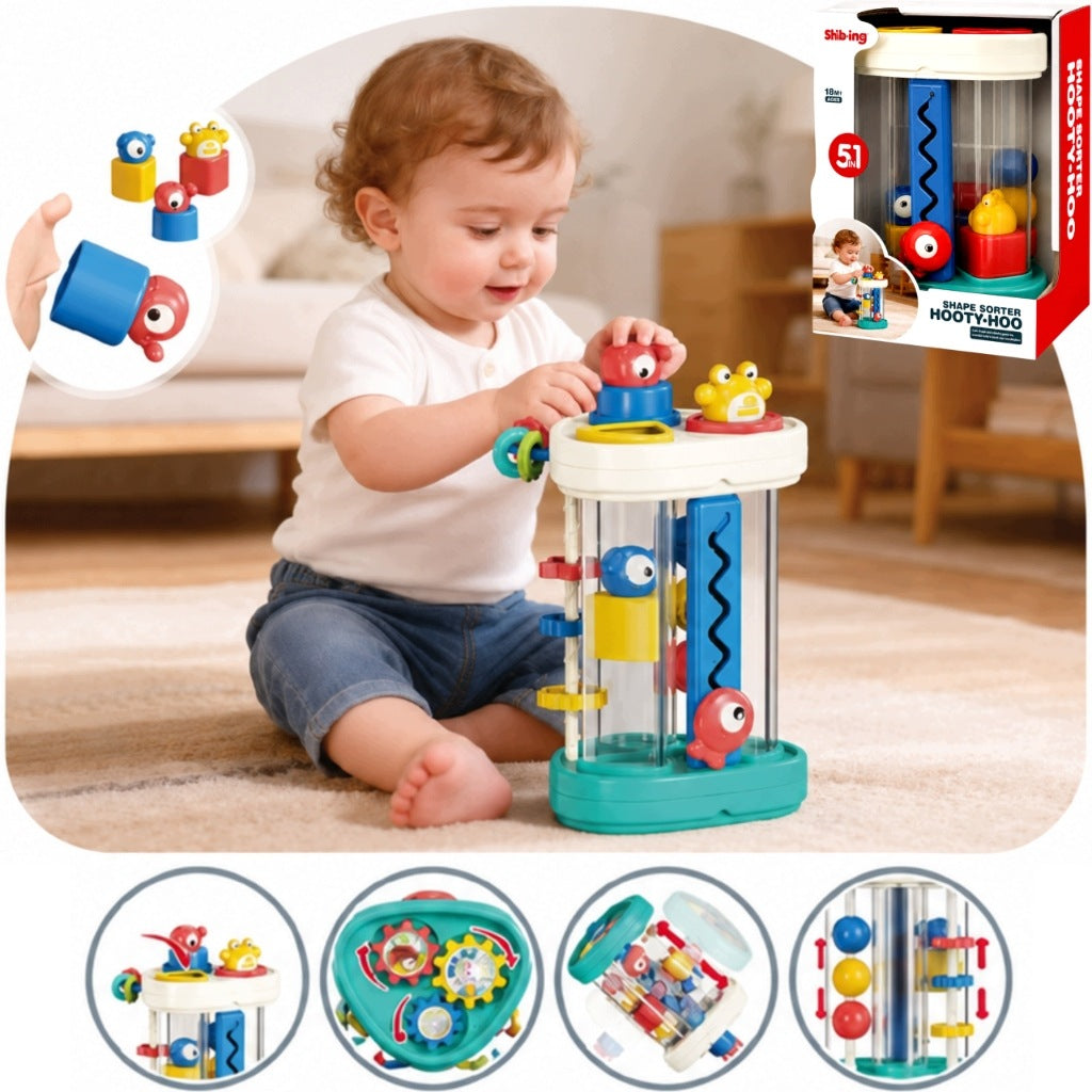 MULTIFUNCTIONAL EDUCATIONAL VALVE INTERACTIVE ROLLER SHAPE SORTER 5IN1
