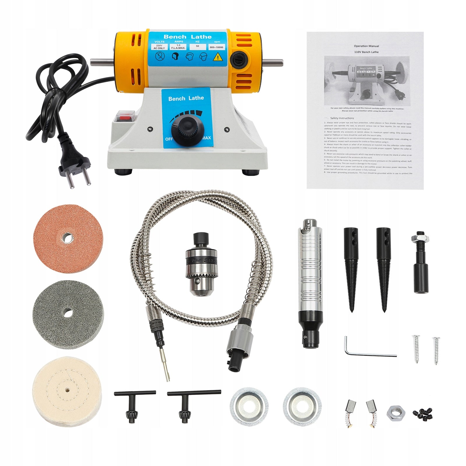 MULTIFUNCTIONAL GRINDER TABLE POLISHER FOR JEWELRY 800-10000RPM Power 320 W