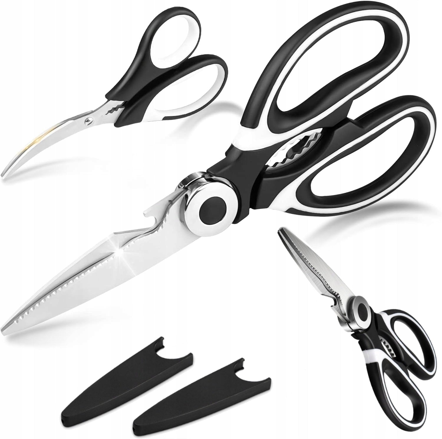 MULTIFUNCTIONAL KITCHEN SCISSORS AND SEAFOOD SCISSORS, 3 PACK