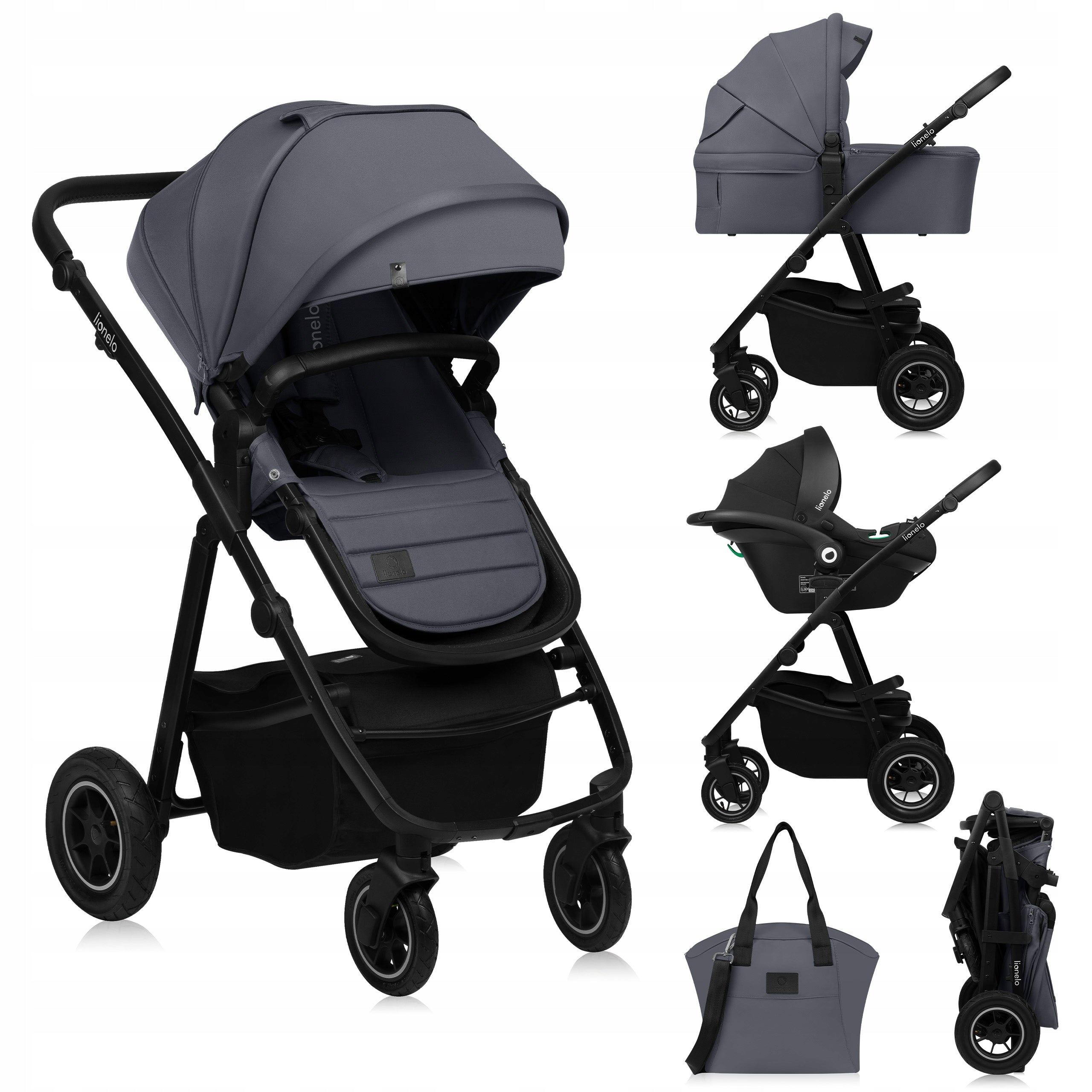 MULTIFUNCTIONAL LIGHTWEIGHT BABY STROLLER 3in1 GONDOLA CAR SEAT STROLLER Amber
