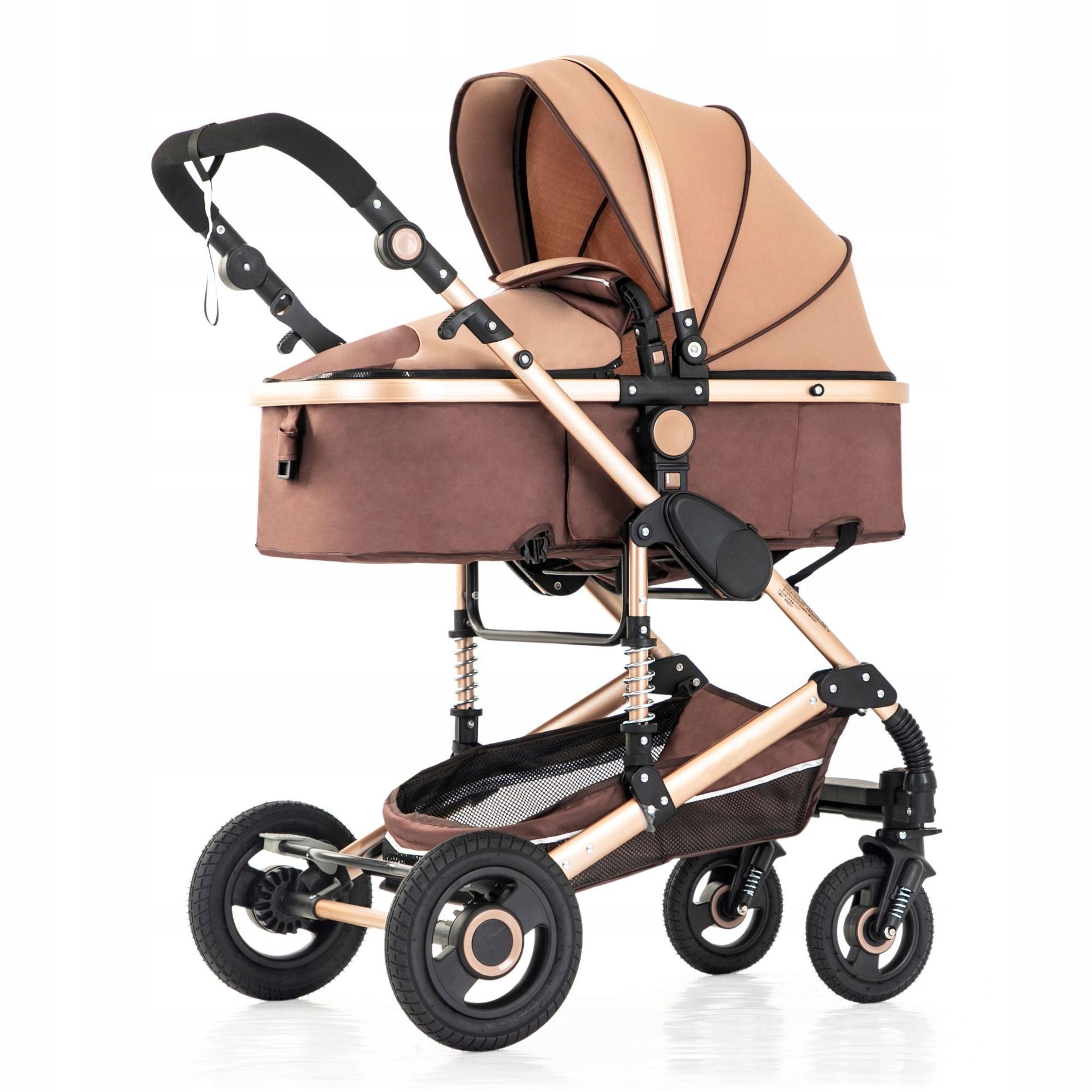 MULTIFUNCTIONAL LIGHTWEIGHT BABY STROLLER 3in1 GONDOLA STROLLER SEAT BROWN Brand no brand