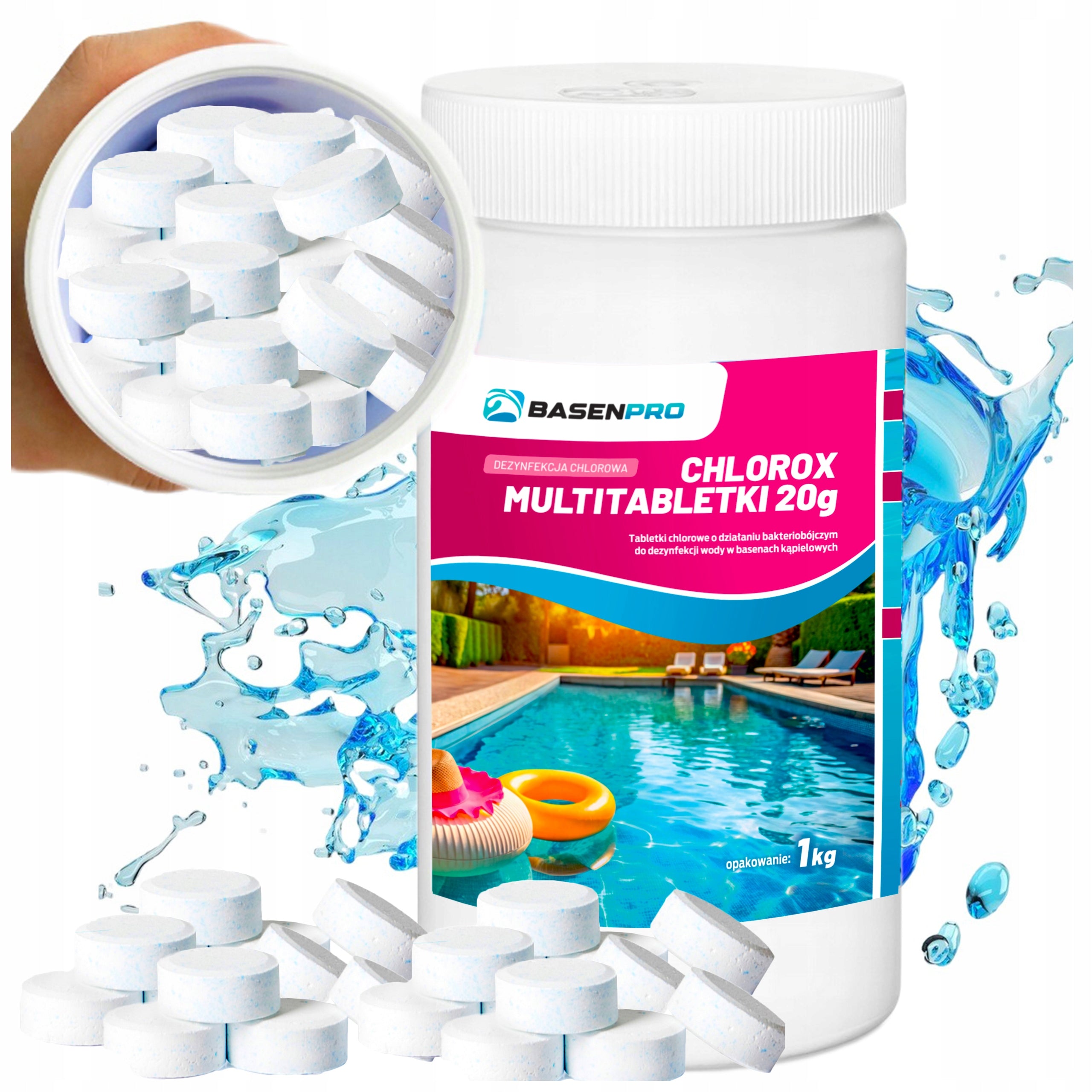 MULTIFUNCTIONAL MULTI TABLETS CHLORINE CHEMISTRY FOR POOL 50x20G ZERO ALGAE 1KG