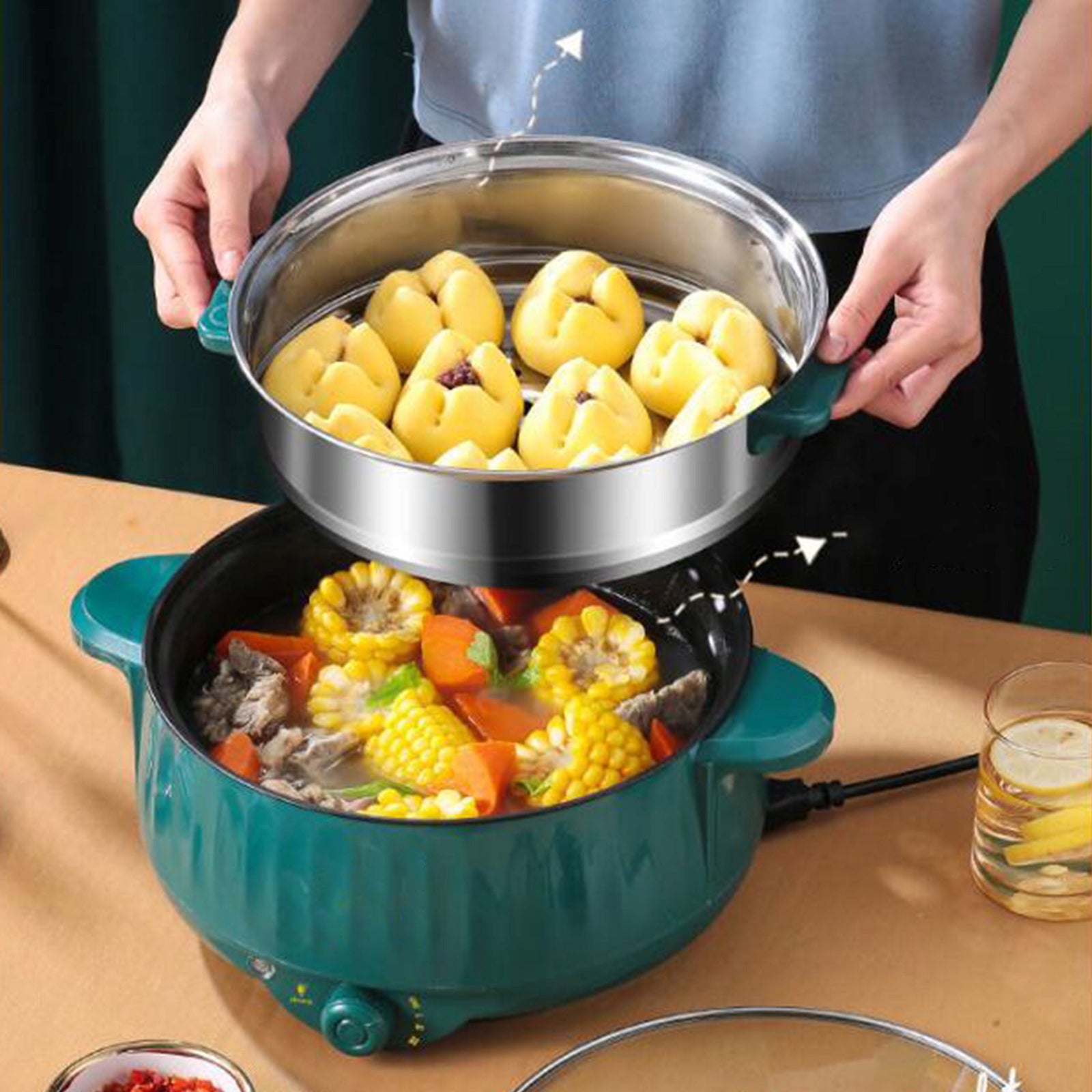MULTIFUNCTIONAL NONSTICK ELECTRIC COOKING POT 1.7L Brand no brand