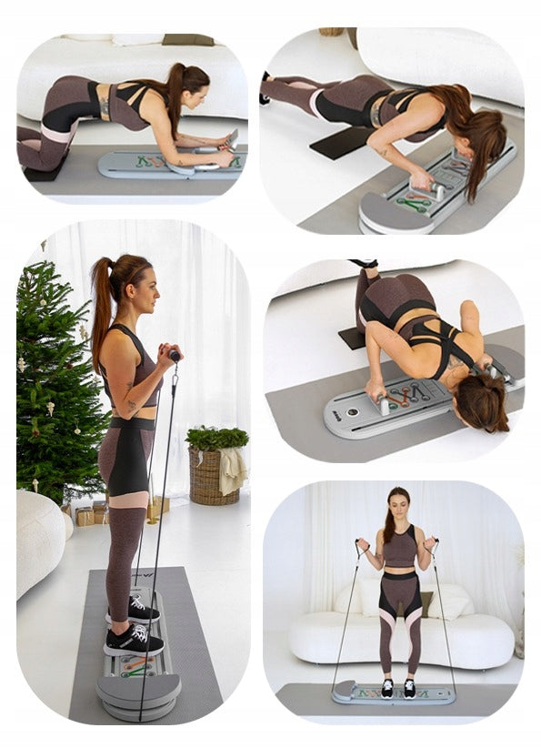 MULTIFUNCTIONAL PILATES BOARD EXERCISE REFORMER WEEP TRAINING SET Manufacturer code wielofunkcyjna deska do ćwiczeń pilates board