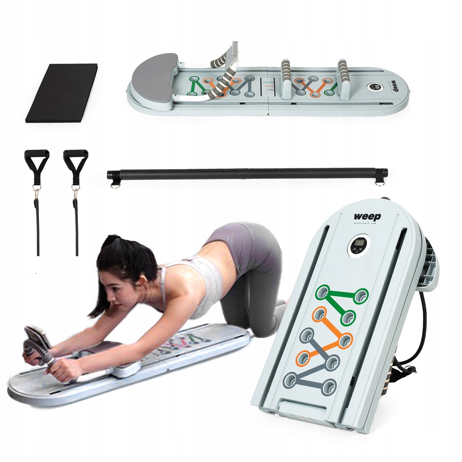 MULTIFUNCTIONAL PILATES BOARD EXERCISE REFORMER WEEP TRAINING SET