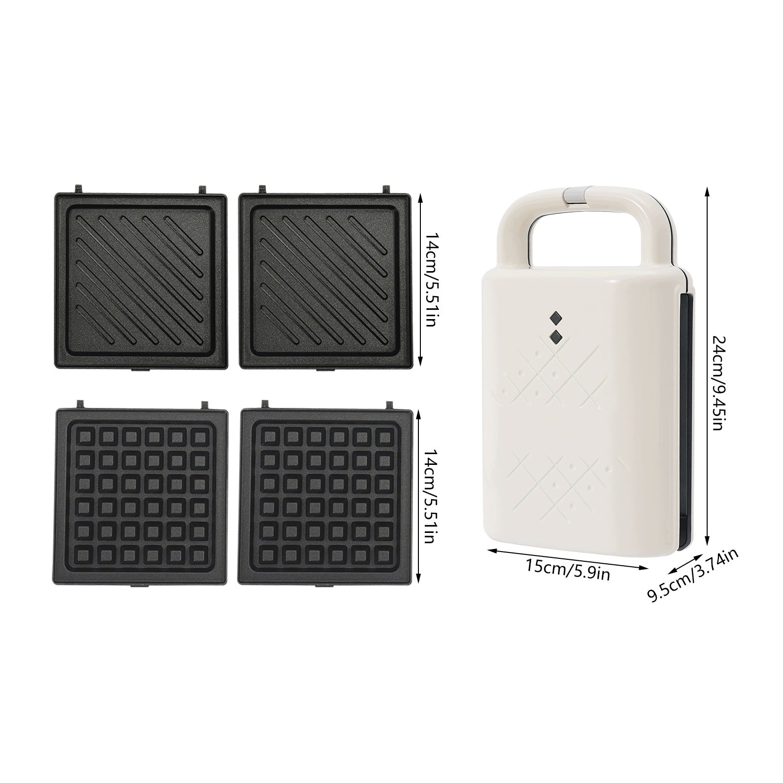 MULTIFUNCTIONAL SANDWICH TOASTER 650W WAFFLE MAKING BREAKFAST MACHINE Manufacturer code 359275