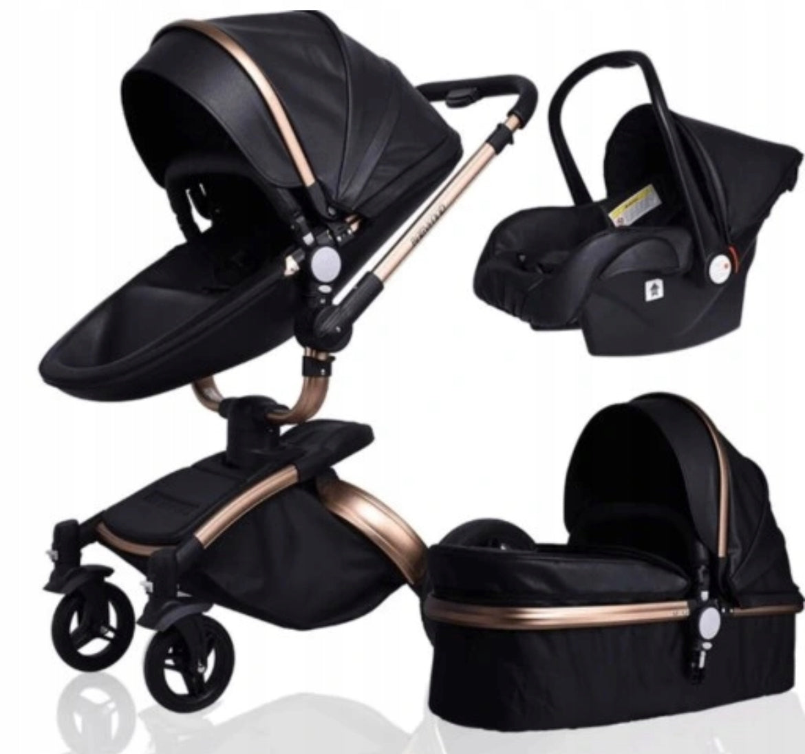 MULTIFUNCTIONAL STROLLER 3in1 GONDOLA STROLLER SEAT AGAPE 360° FAUX LEATHER