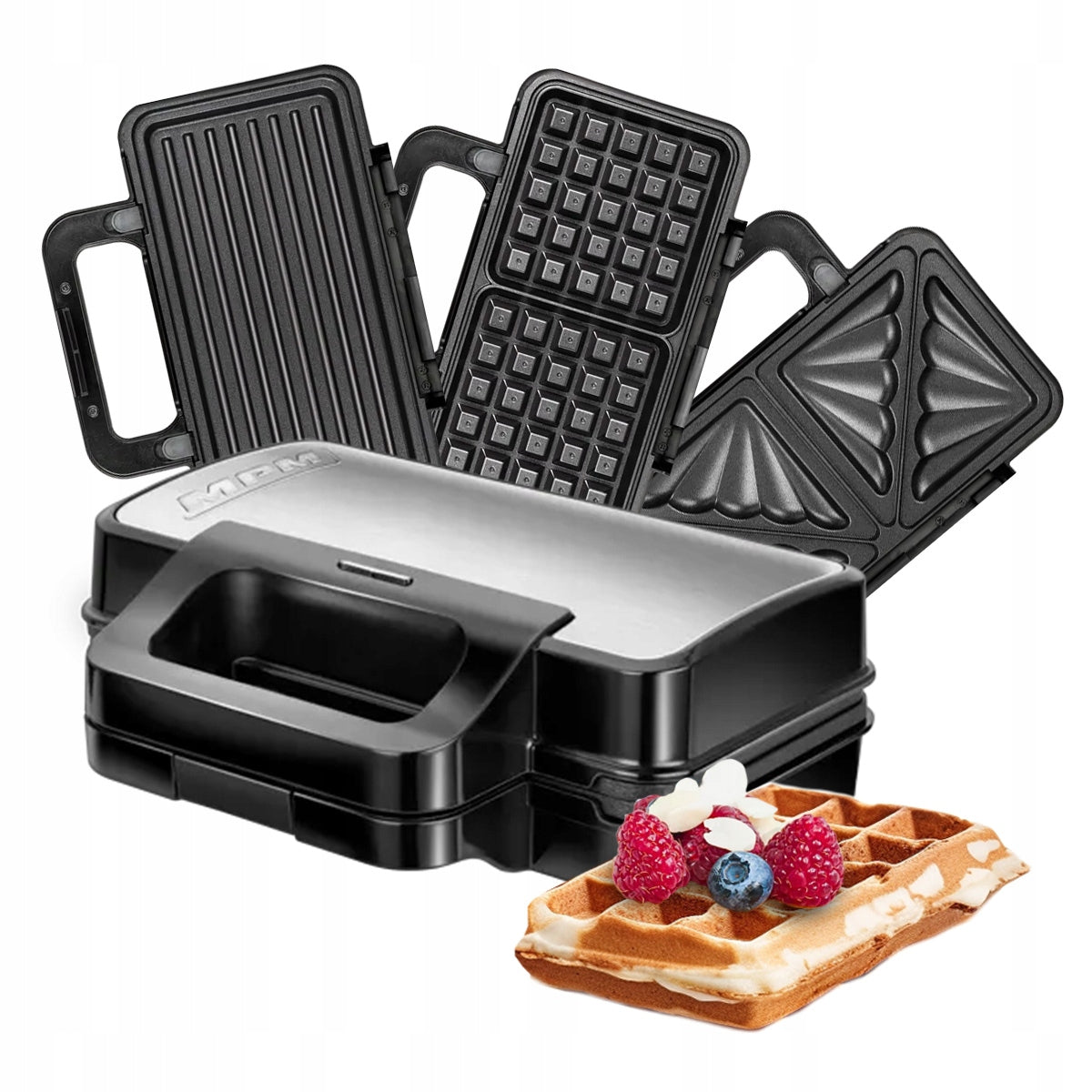 MULTIPURPOSE TOASTER OVEN MPM MOP-43M 3IN1 TOAST WAFFLE GRILL 1000W NON STICK