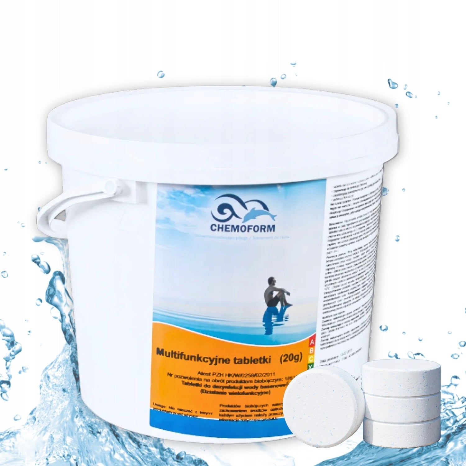 MULTITABLETS CHLORINE MULTIFUNCTIONAL 20G FOR SWIMMING POOL CHEMOFORM 3KG