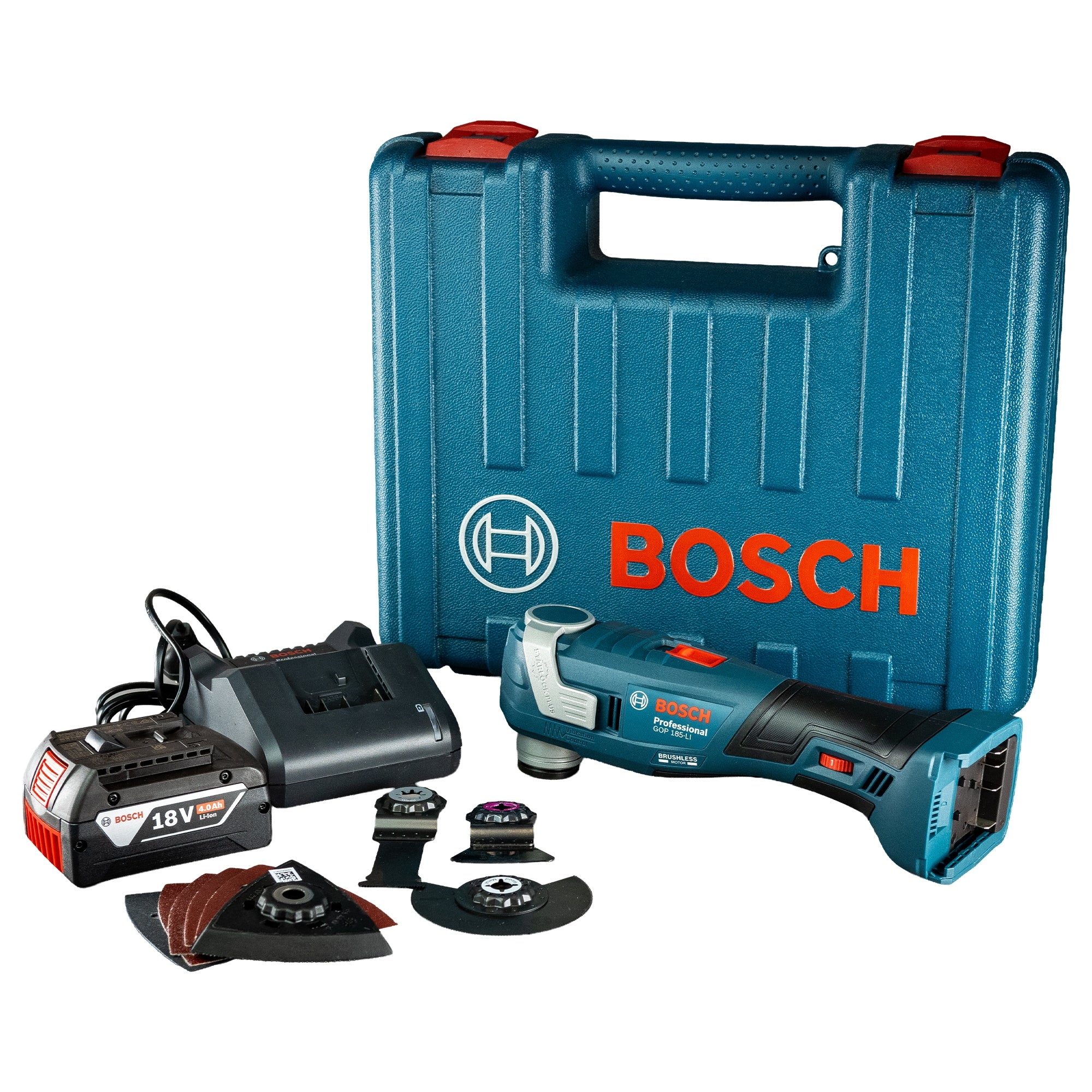 MULTITOOL 18V BOSCH GOP 185-Li + 4,0Ah + ACCESSORIES