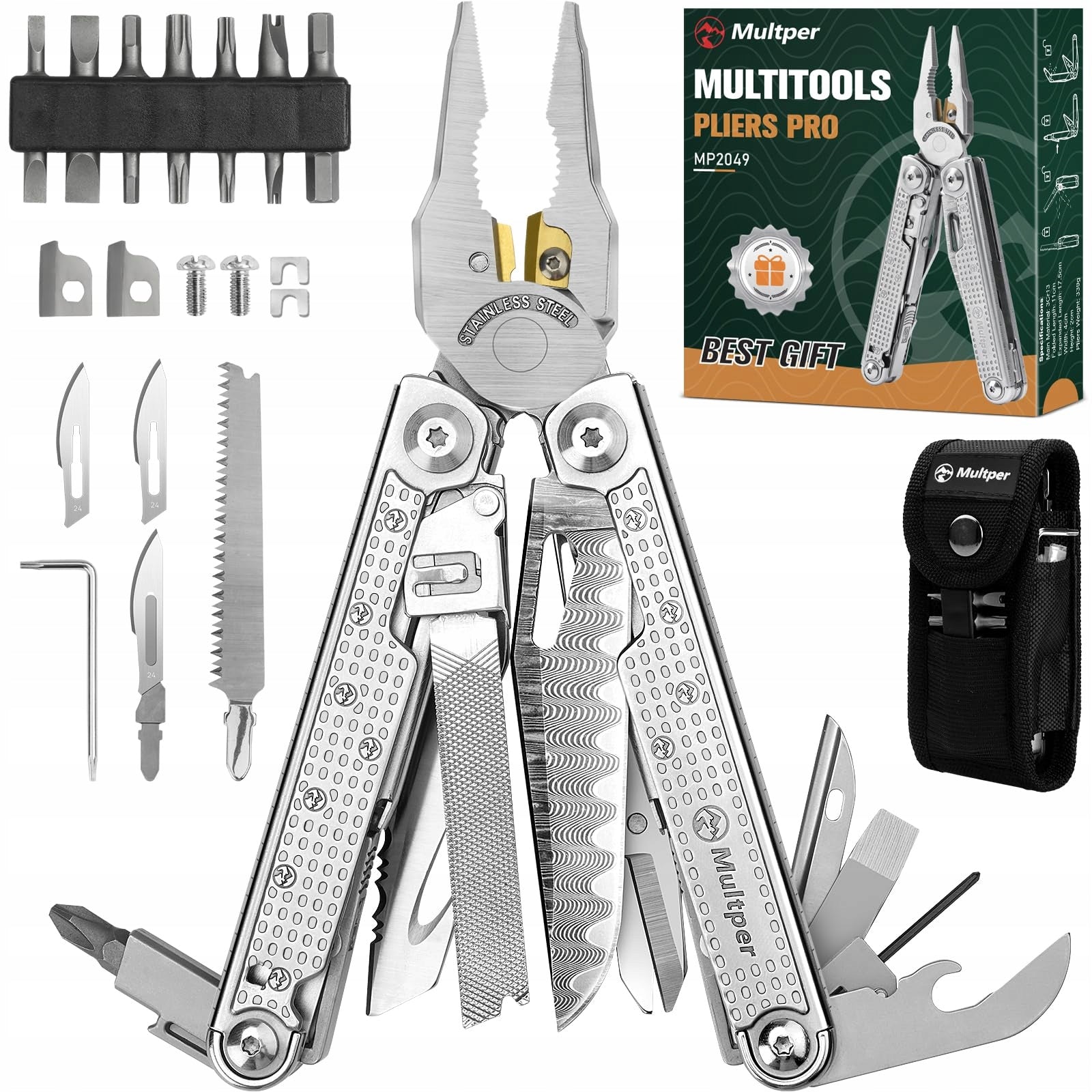 MULTPER Multitool For Men Stainless Steel Tool Set Outdoor