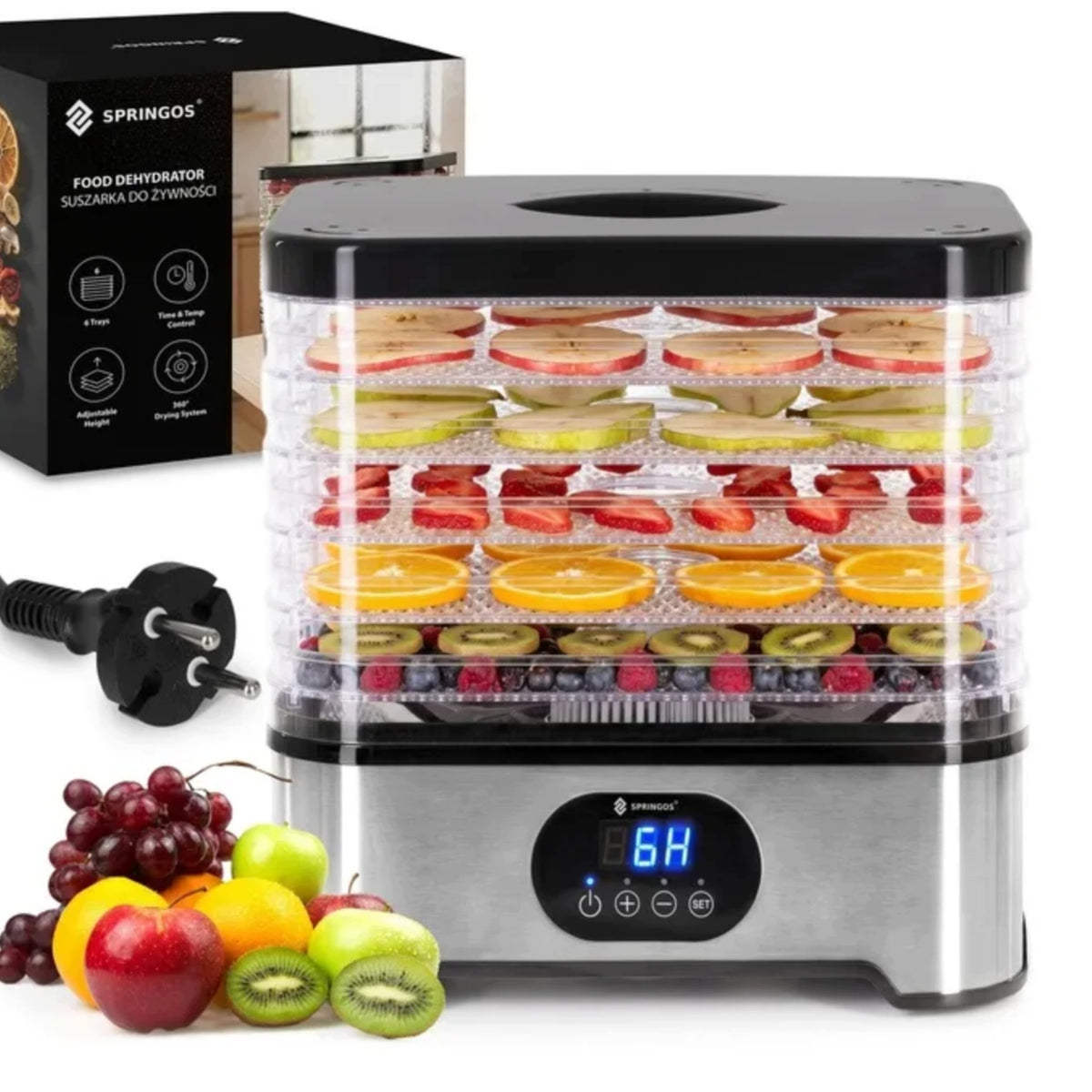 MUSHROOM DRYER FOOD FRUIT VEGETABLES 400W 6SIT ADJUSTABLE TEMP EBOOK Packaging status original