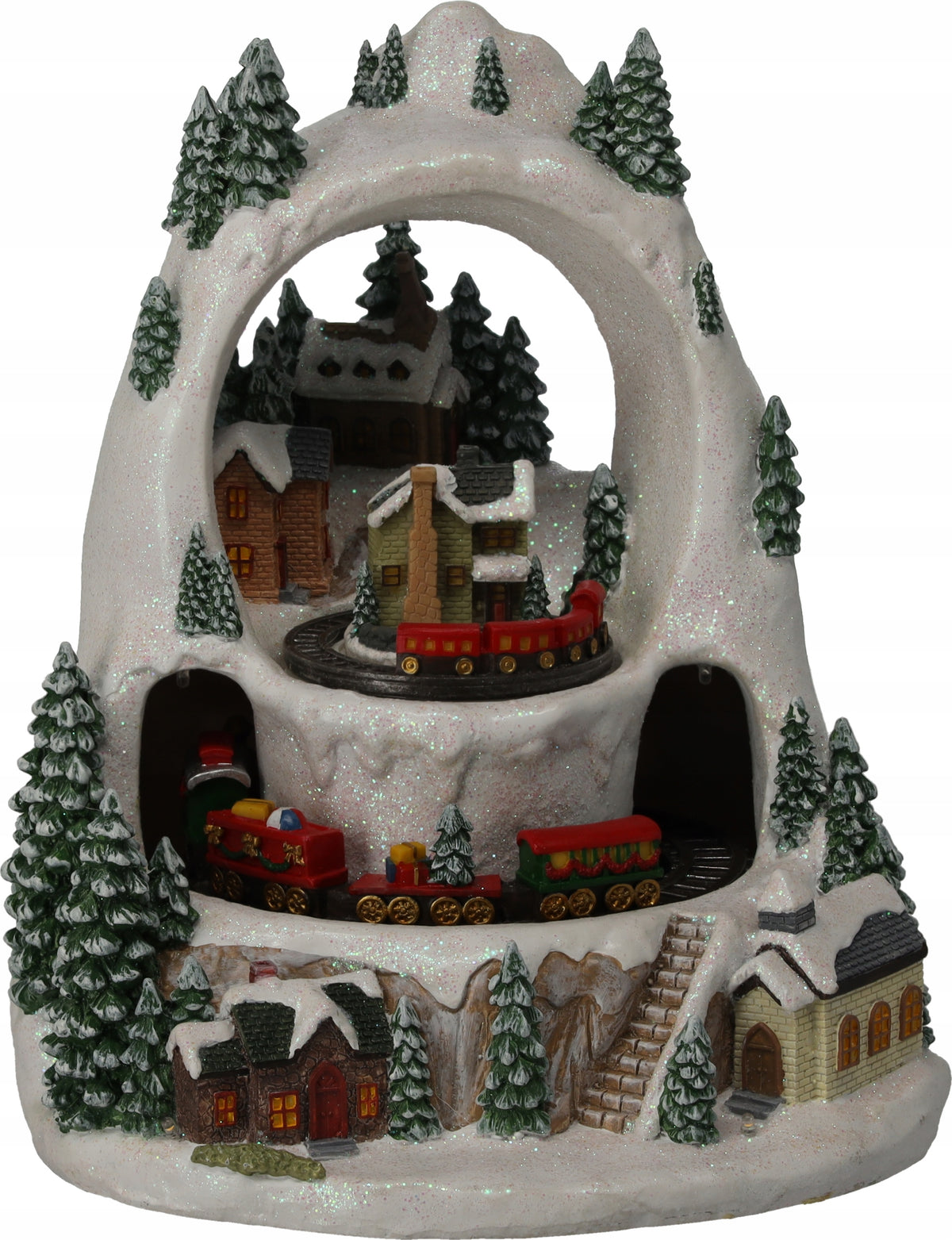MUSIC BOX CHRISTMAS LED WINTER VILLAGE WITH TRAIN MUSIC AND LIGHT Manufacturer code POZ2447
