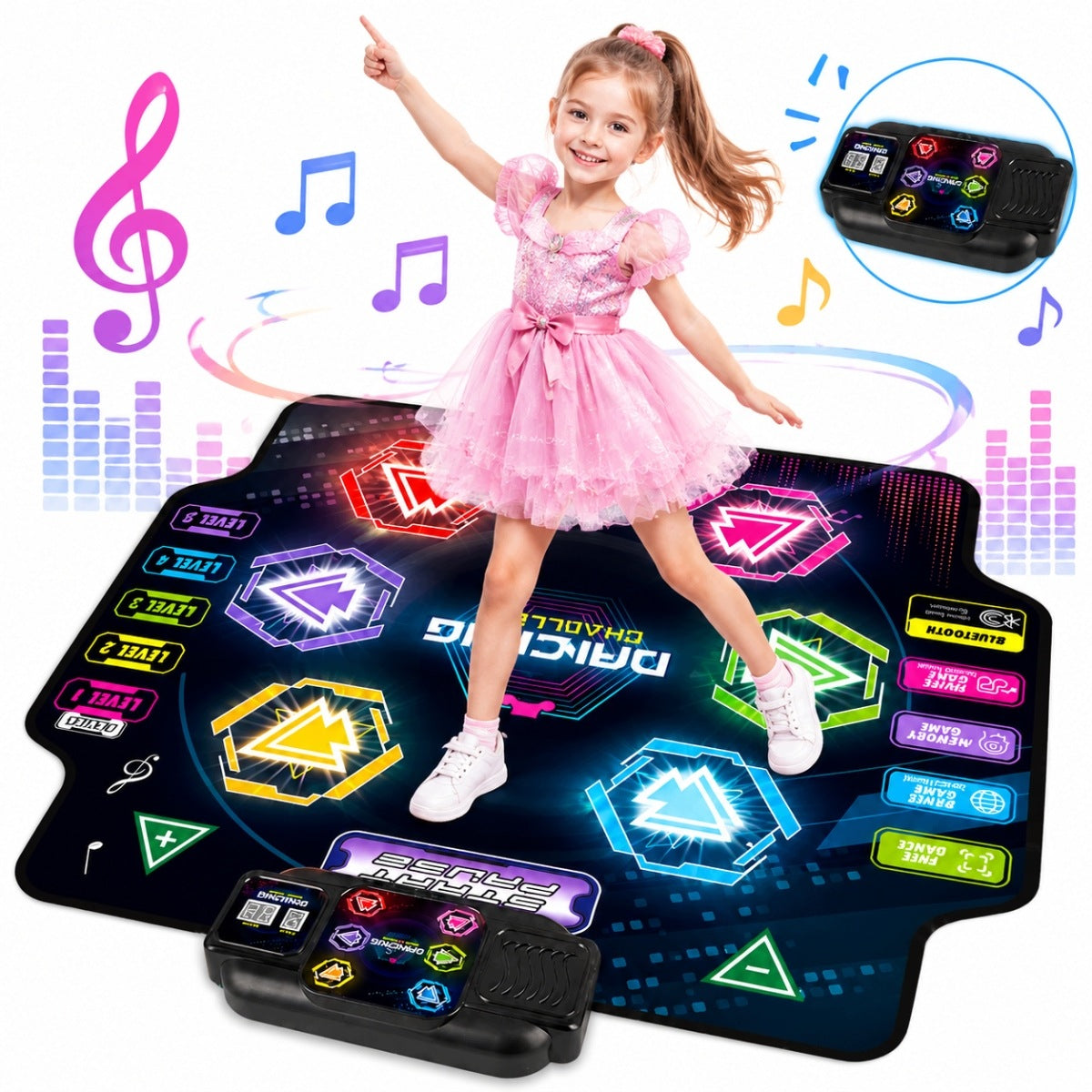 MUSIC DANCE MAT FOR CHILDREN INTERACTIVE LED BLUETOOTH 5MODESGAME