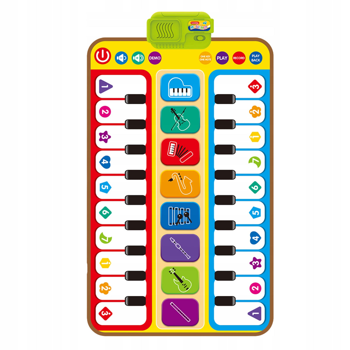 MUSIC MAT DANCE INTERACTIVE PIANO INSTRUMENTS LARGE COLORFUL Color green