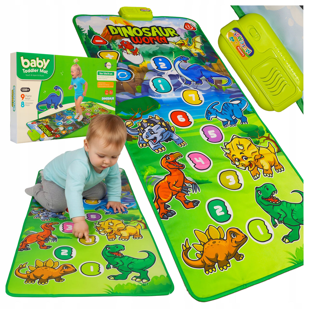 MUSIC MAT INTERACTIVE PIANO DINOSAURS SOUNDS GAME FOR CHILDREN 150X70 Packaging status original