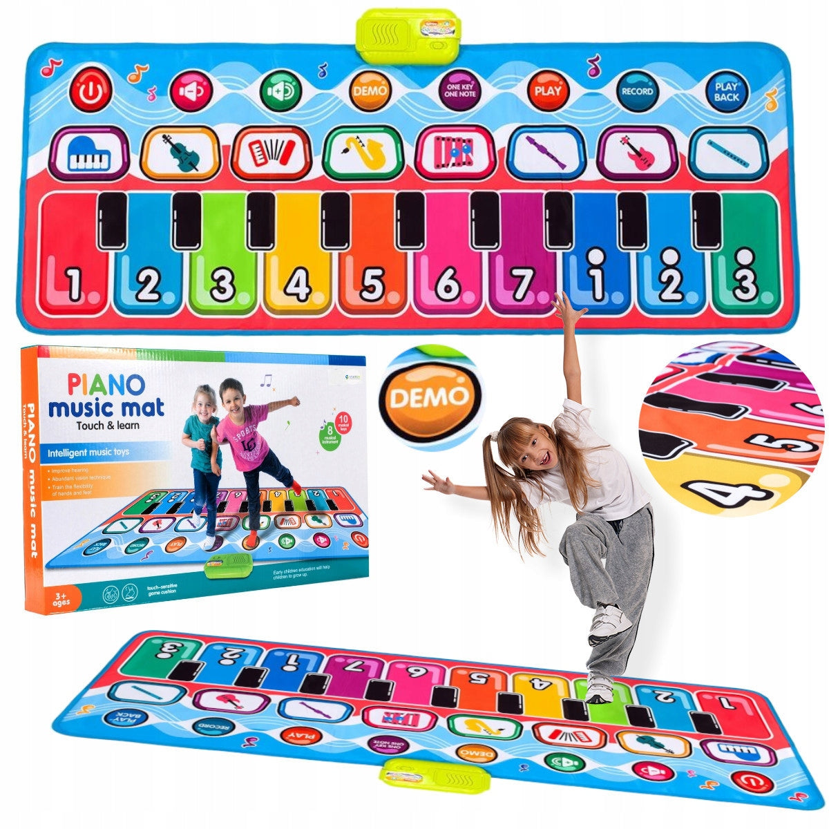MUSIC MAT Interactive 130x48cm FOR DANCING PIANO Arcade Game