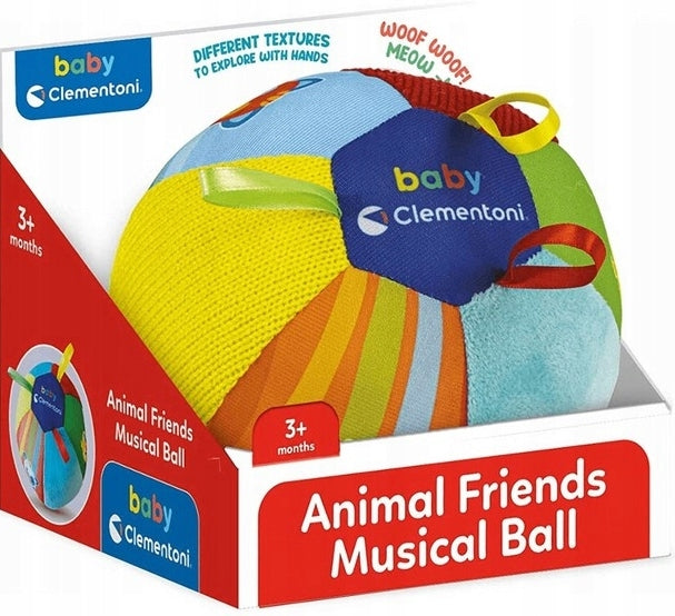 MUSICAL BALL ANIMALS CHILDREN 3mies+ CLEMENTONI Brand Clementoni