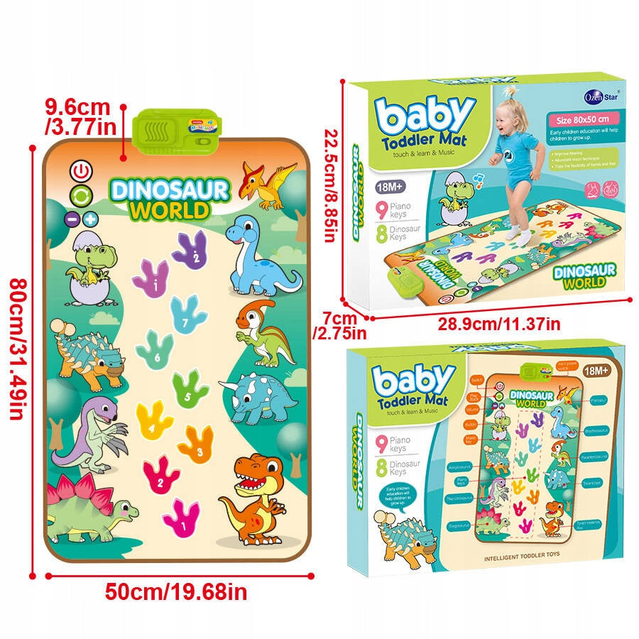 MUSICAL Dinosaur Dance Mat PIANO for Learning Dance and Sound for Kids Manufacturer code JPM-314