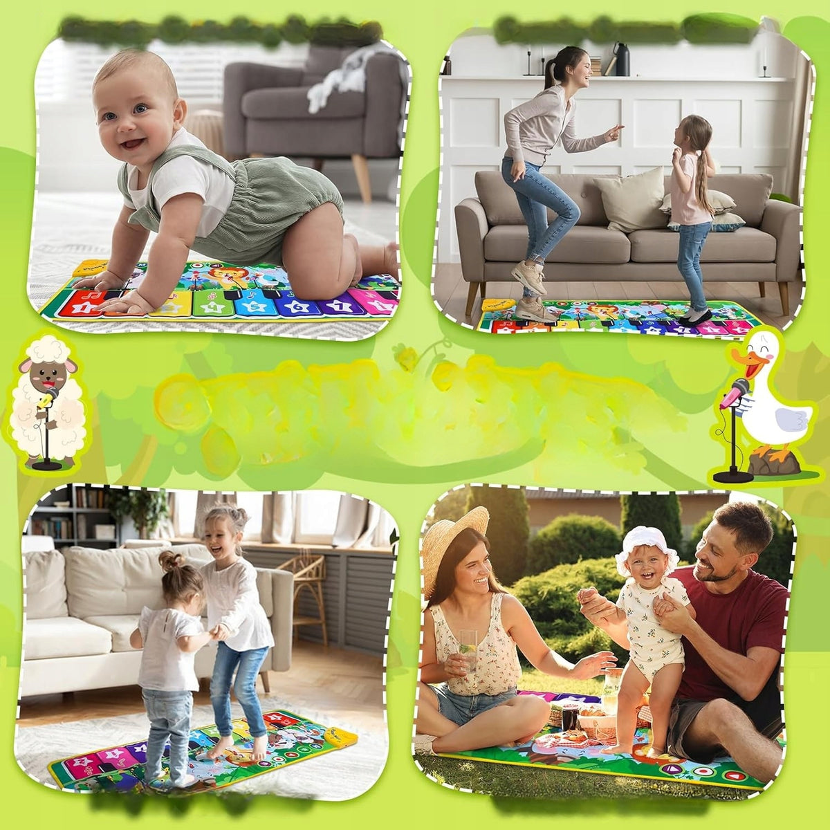 MUSICAL PIANO MAT FOR CHILDREN 9 KEYS ANIMALS Brand no brand