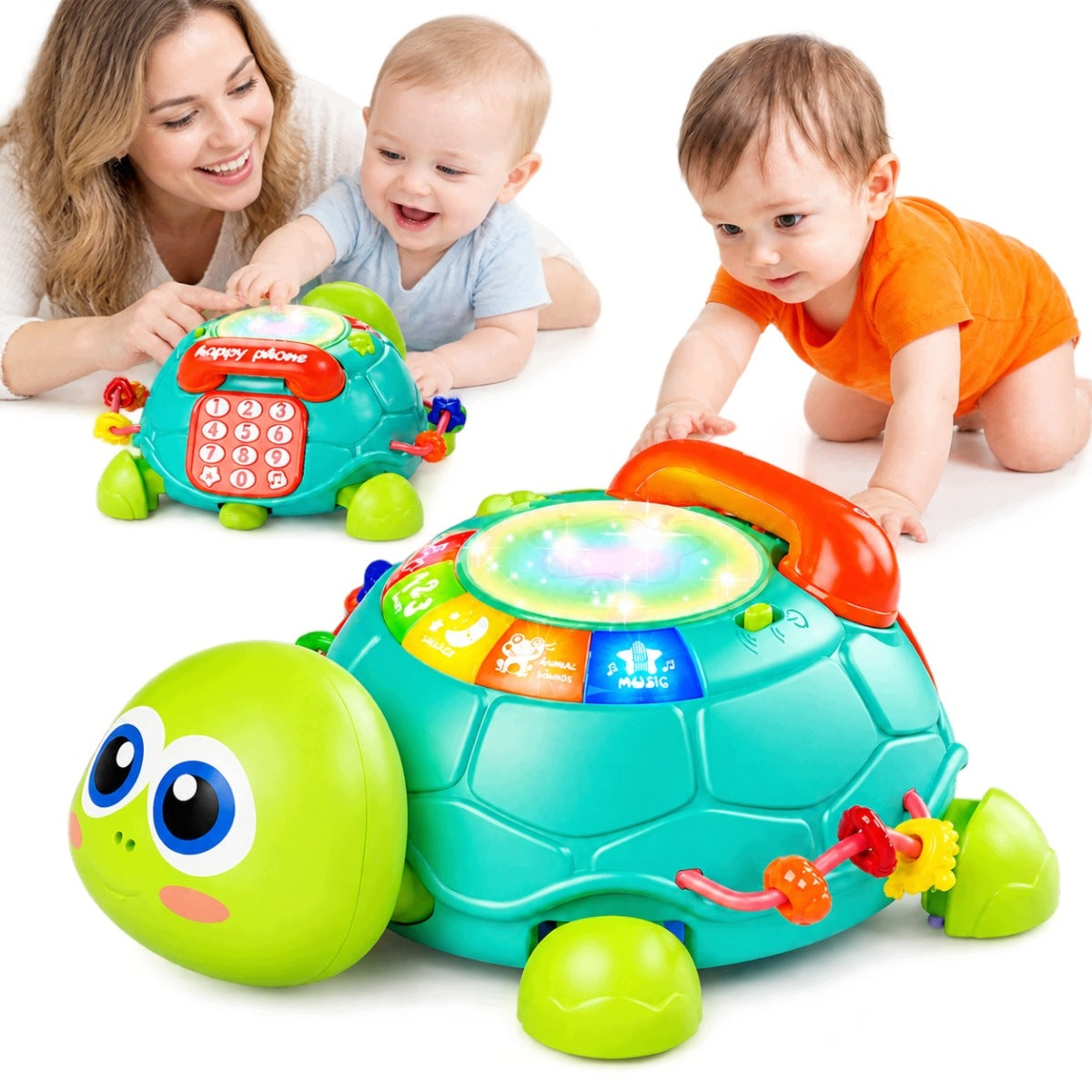 MUSICAL TURTLE CRAWLING WITH LIGHT 22,1X17X9,9CM
