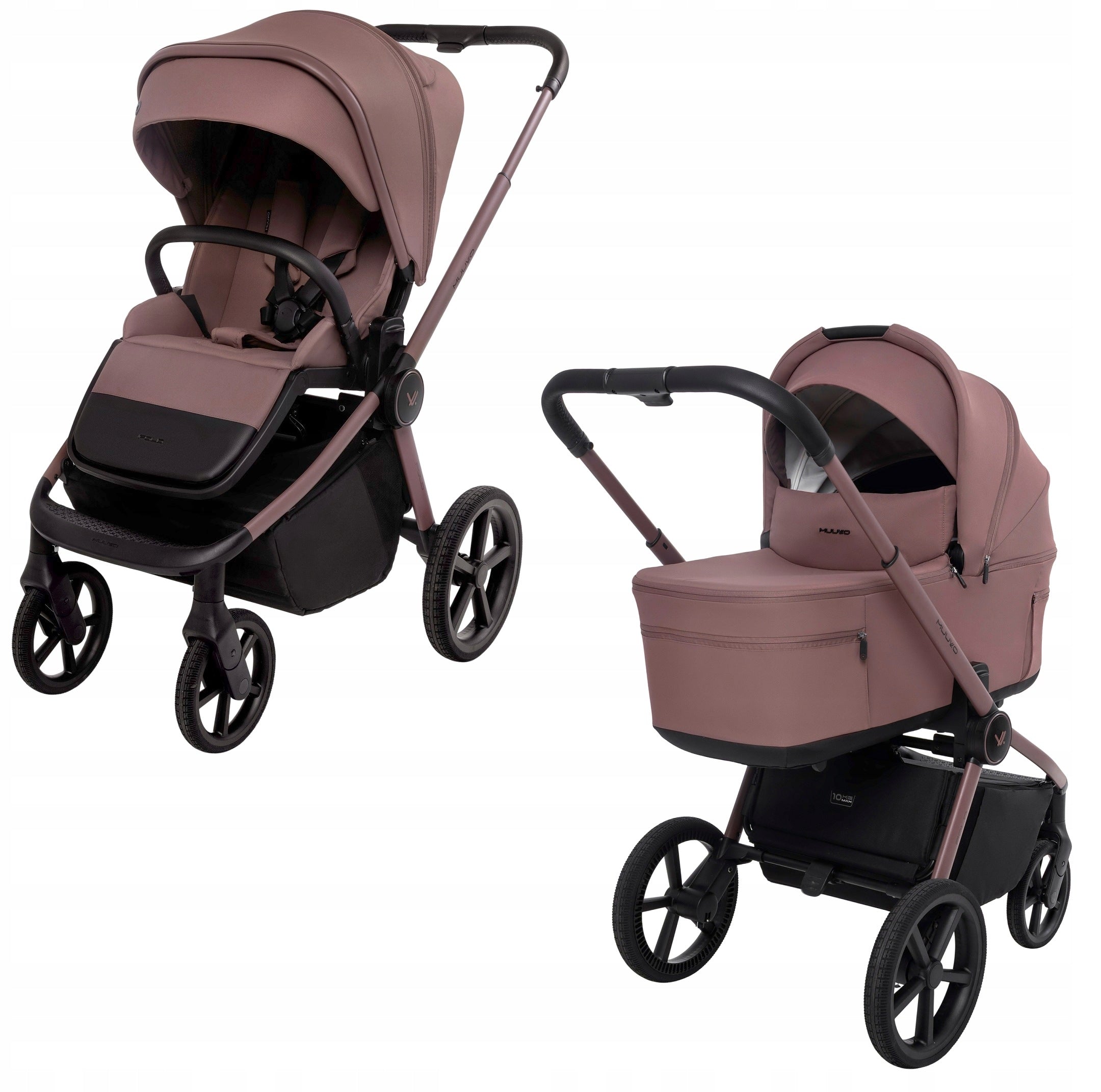 MUUVO FOLD DEEP-WALK STROLLER 2 GONDOLA SEAT HEIGHTS + ACCESSORIES! Manufacturer code 5904261051113