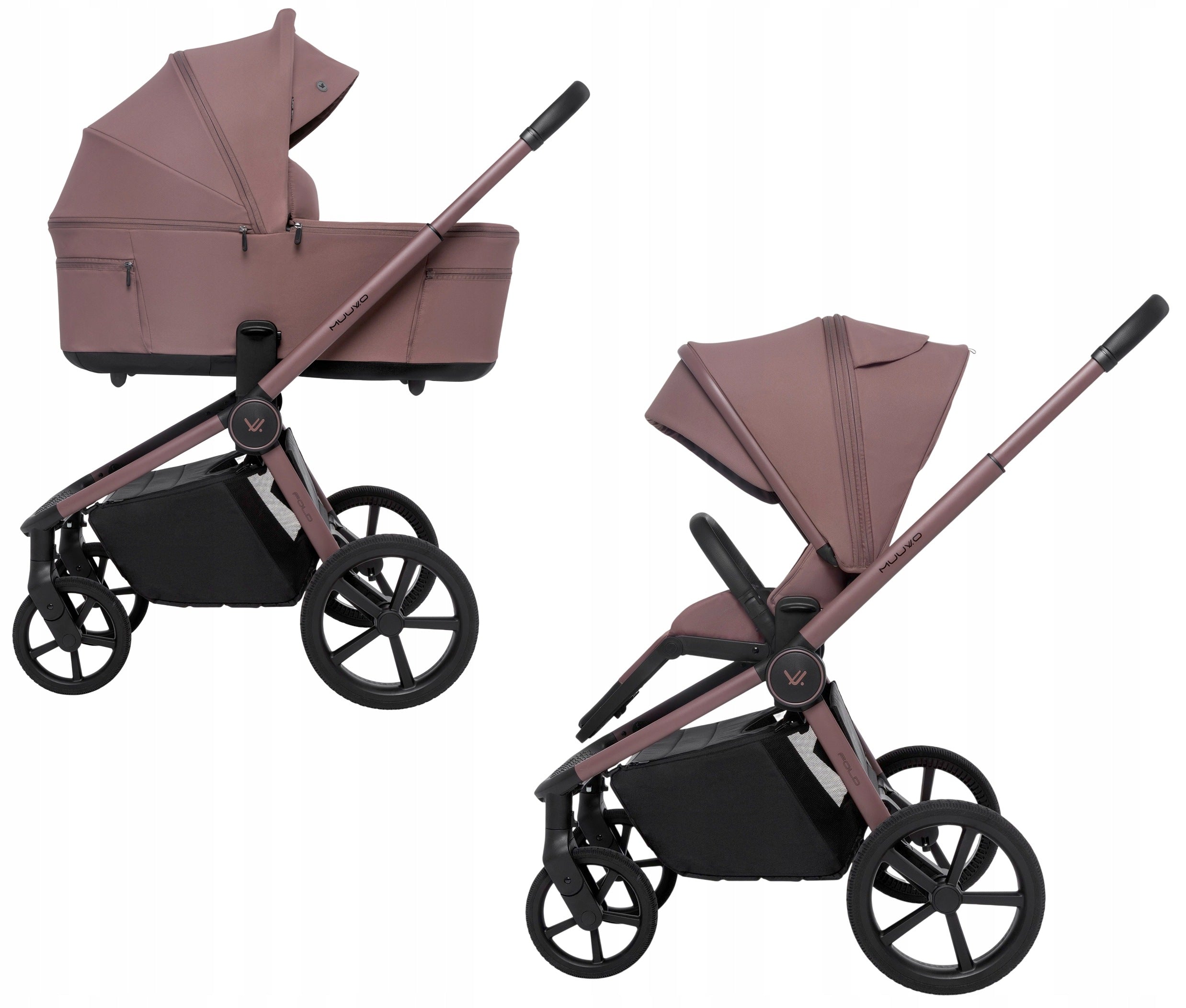 MUUVO FOLD DEEP-WALK STROLLER 2 GONDOLA SEAT HEIGHTS + ACCESSORIES!