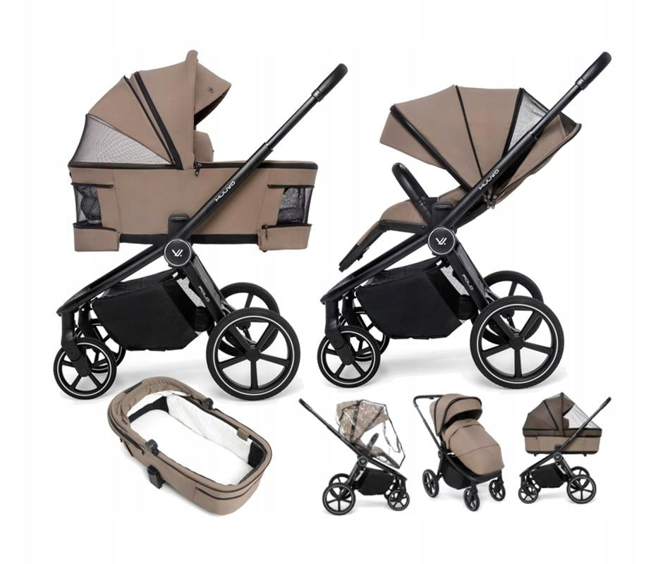 MUUVO FOLD STROLLER 2IN1 MULTIFUNCTIONAL LARGE WHEELS FOLDING GONDOLA + ADAPTERS
