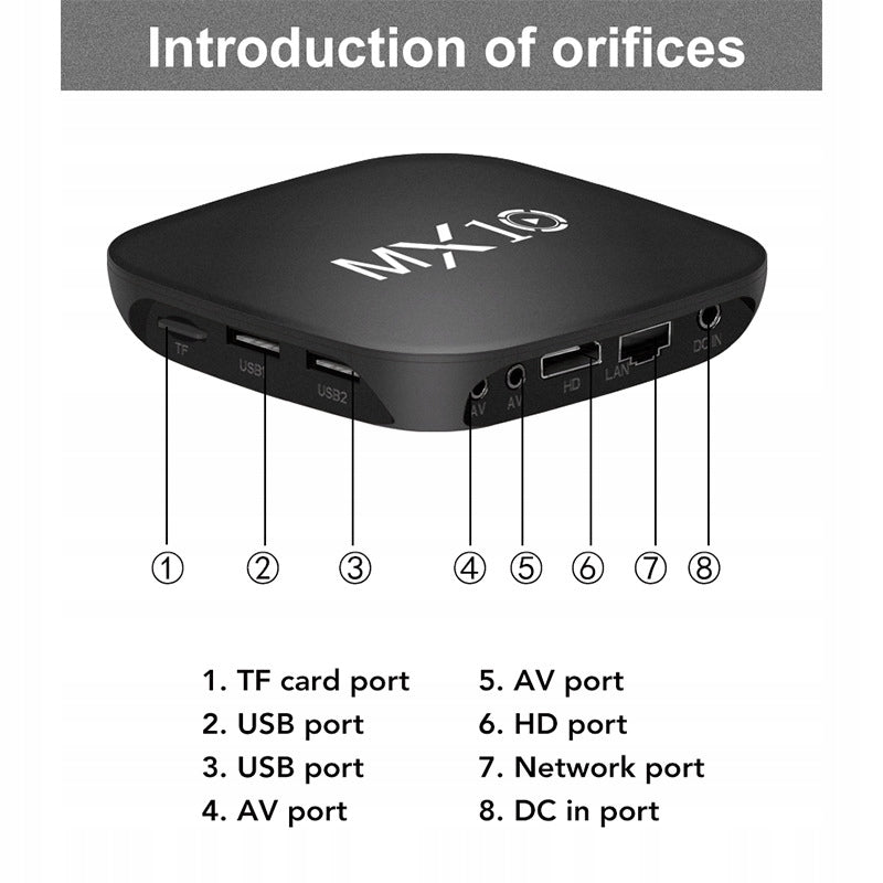 MX10 SET-TOP Box Android 10 TV Box 4K HD WIFI Player TV Box Brand no brand