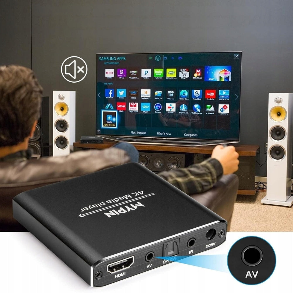 MYPIN 4K 60Hz Media Player Supports 8GB USB Remote Control Hard Drive Manufacturer code MP031