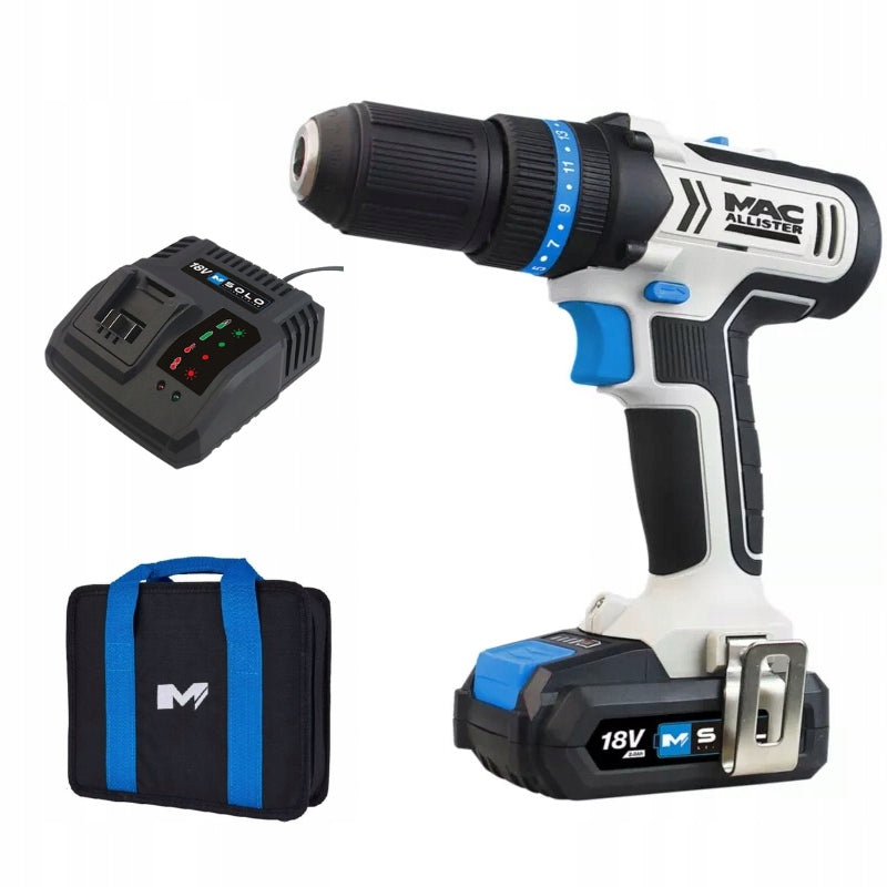 MacAllister Solo Screwdriver MCD18-LI-2 Stroke + Starter Kit 2.0Ah + Bag
