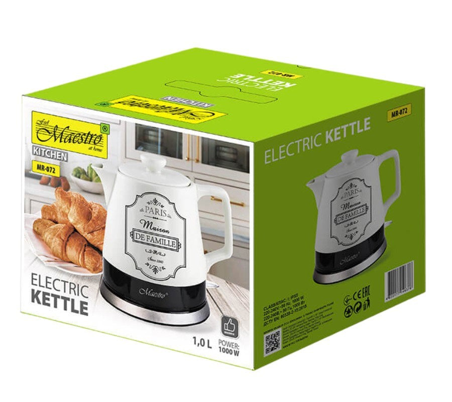 Maestro ceramic kettle PARIS MR-072 electric 1l 1200W jug plate Manufacturer code MR072